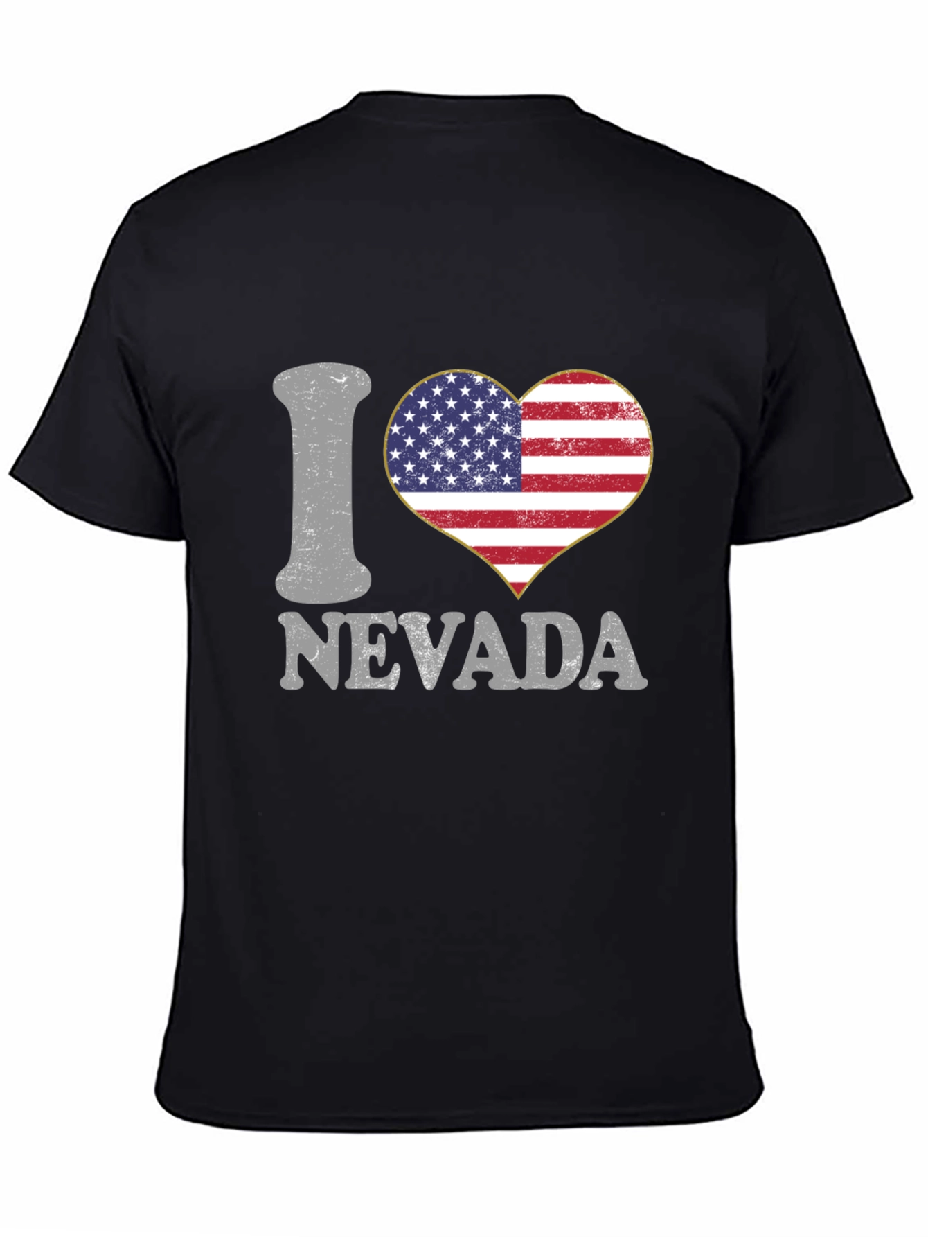 I Love Nevada USA Flag Heart Graphic Tee