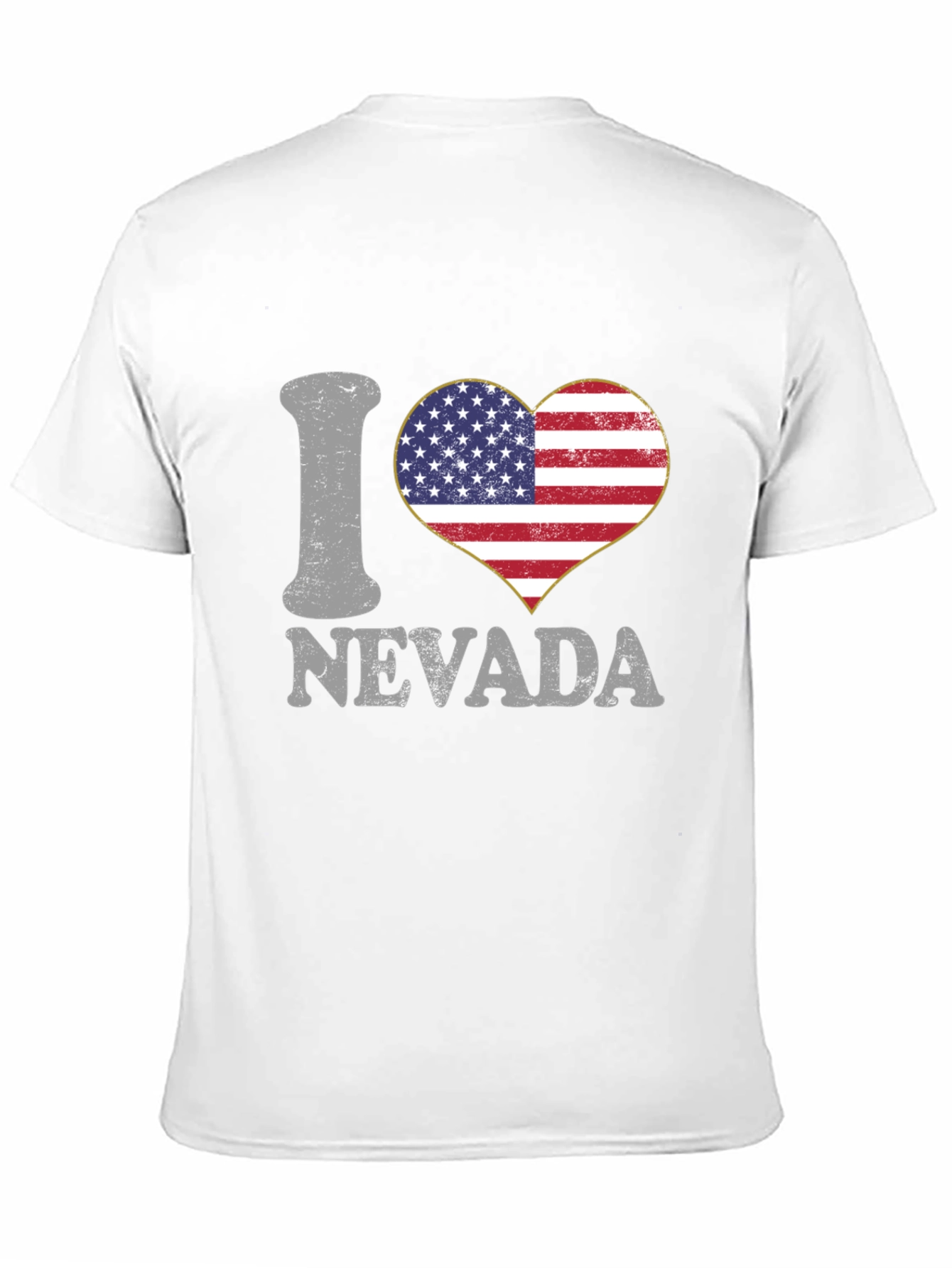 I Love Nevada USA Flag Heart Graphic Tee