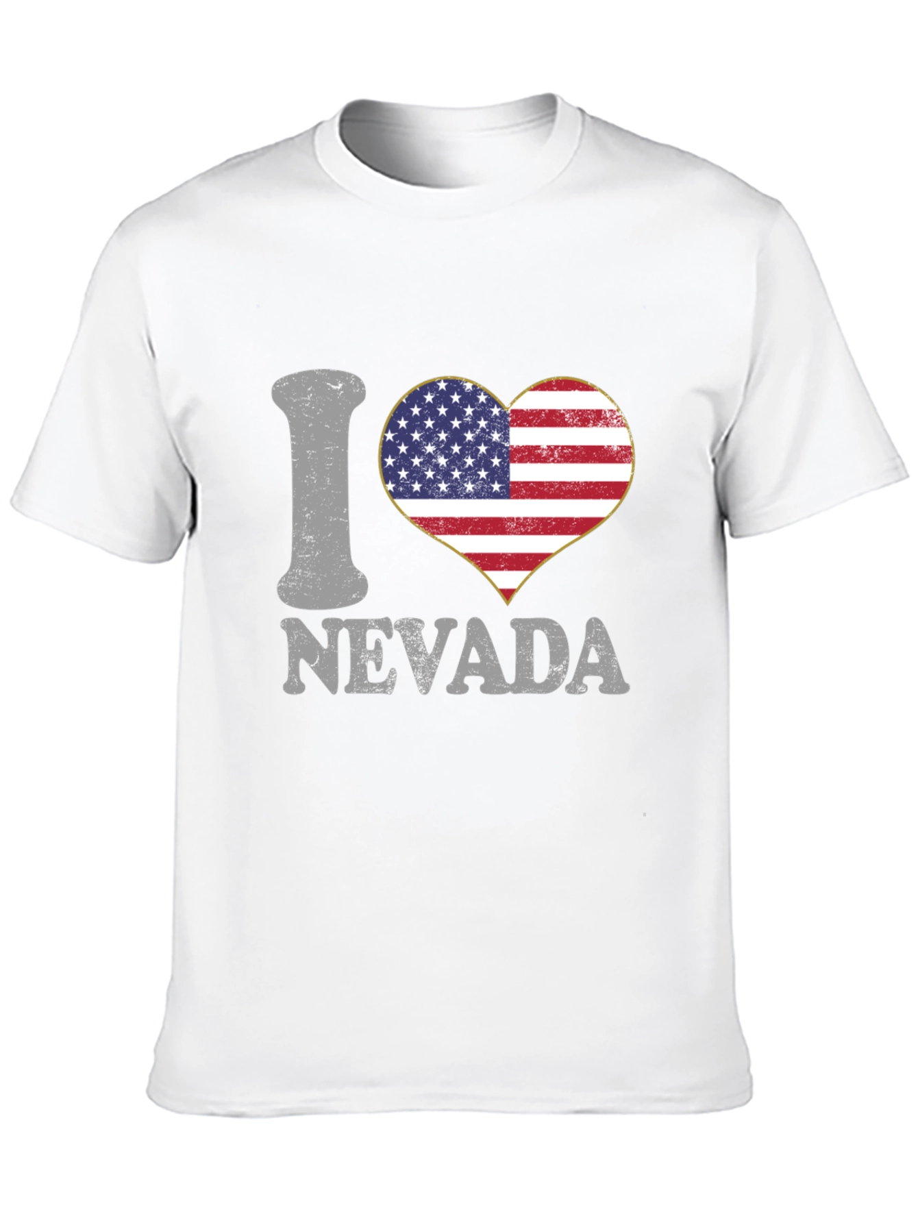 I Love Nevada USA Flag Heart Graphic Tee