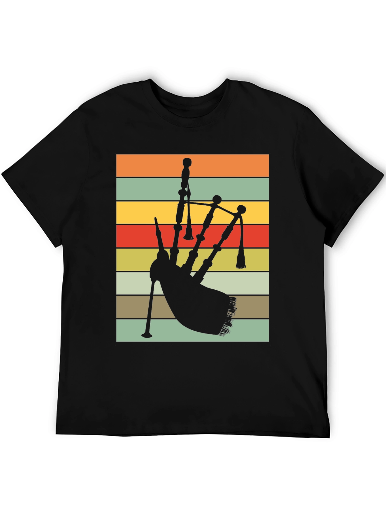 Retro Bagpipe Silhouette T-Shirt