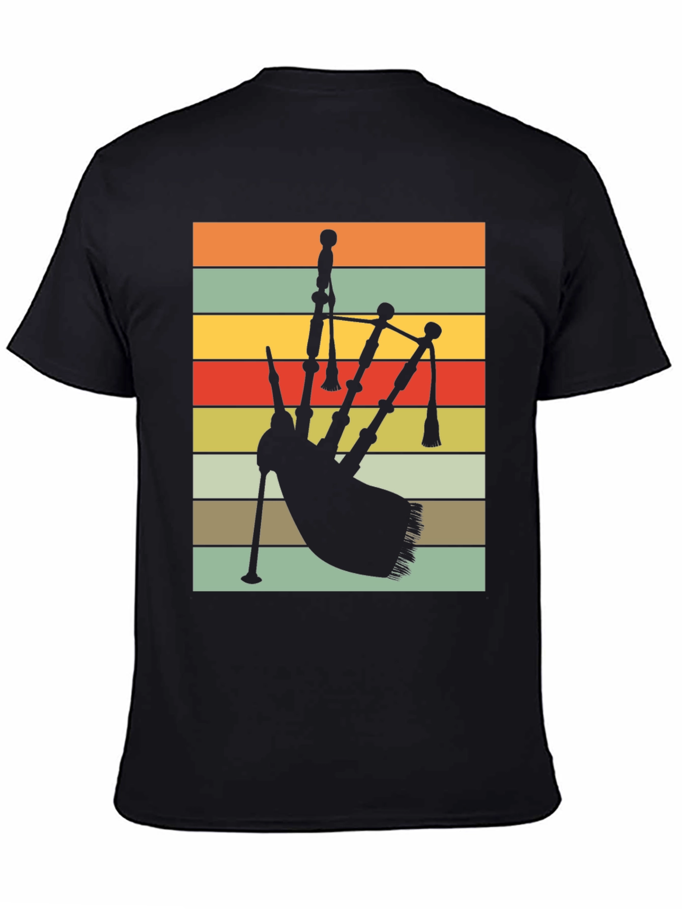 Retro Bagpipe Silhouette T-Shirt