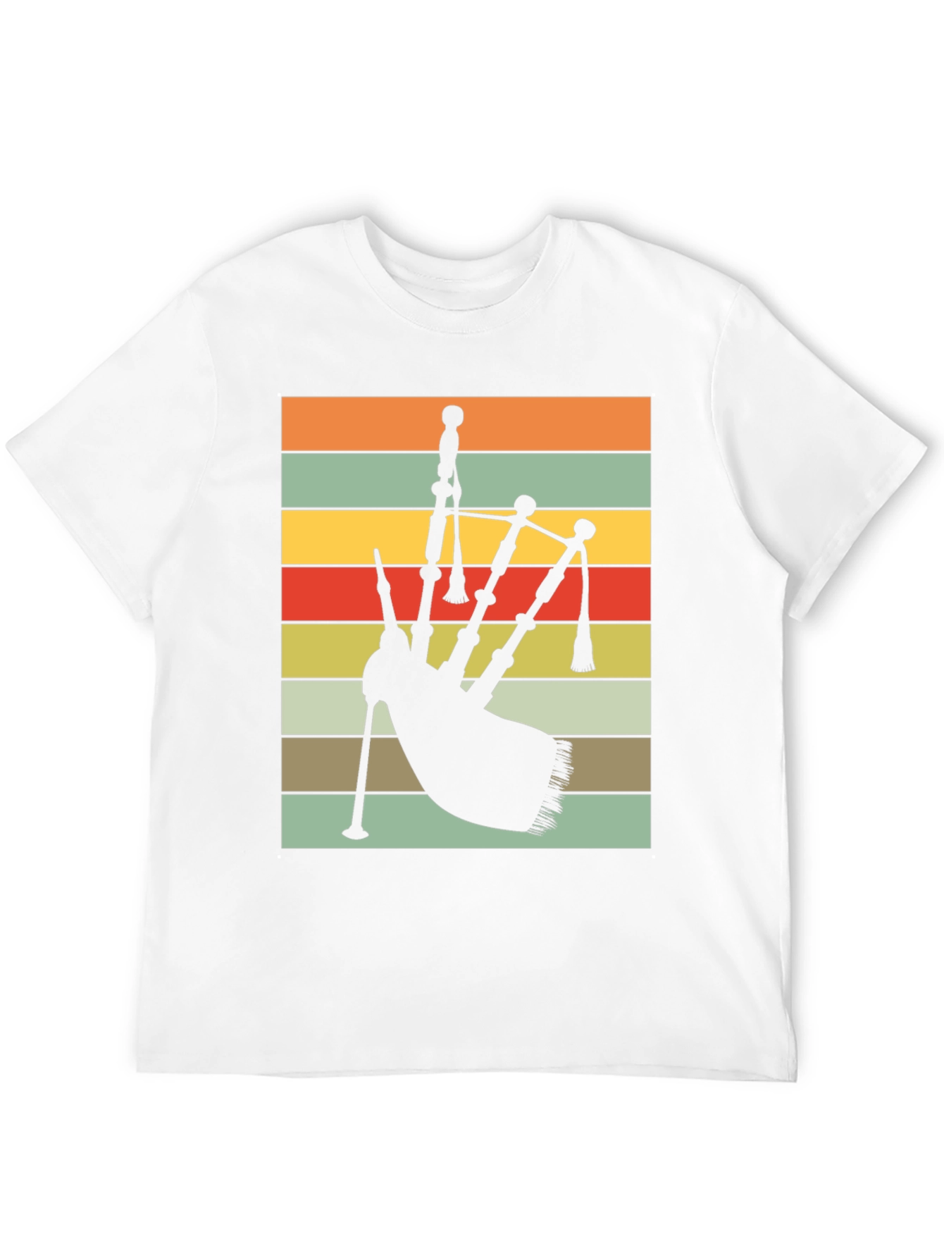 Retro Bagpipe Silhouette T-Shirt