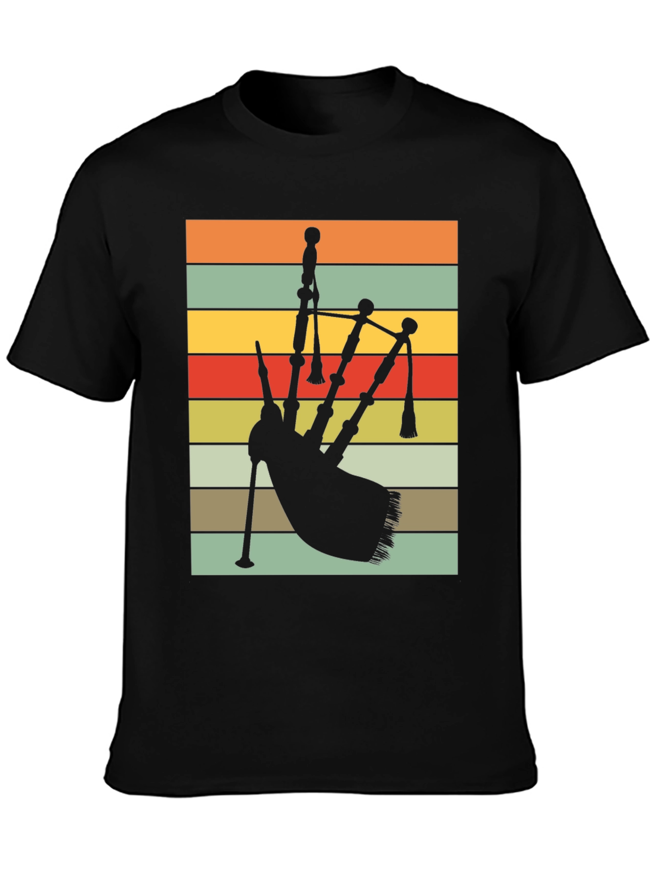 Retro Bagpipe Silhouette T-Shirt