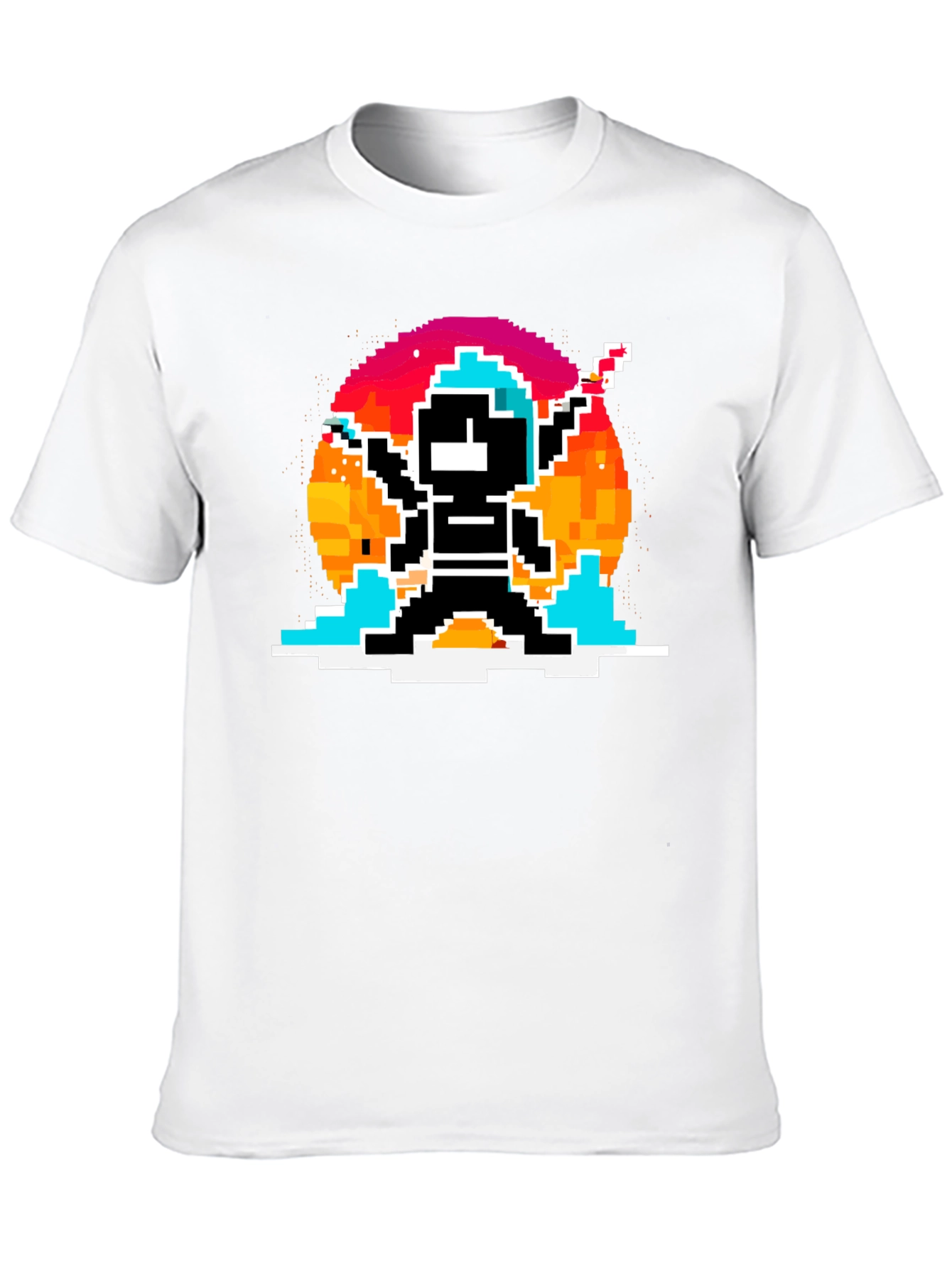 Retro Pixel Ninja T-Shirt - Black