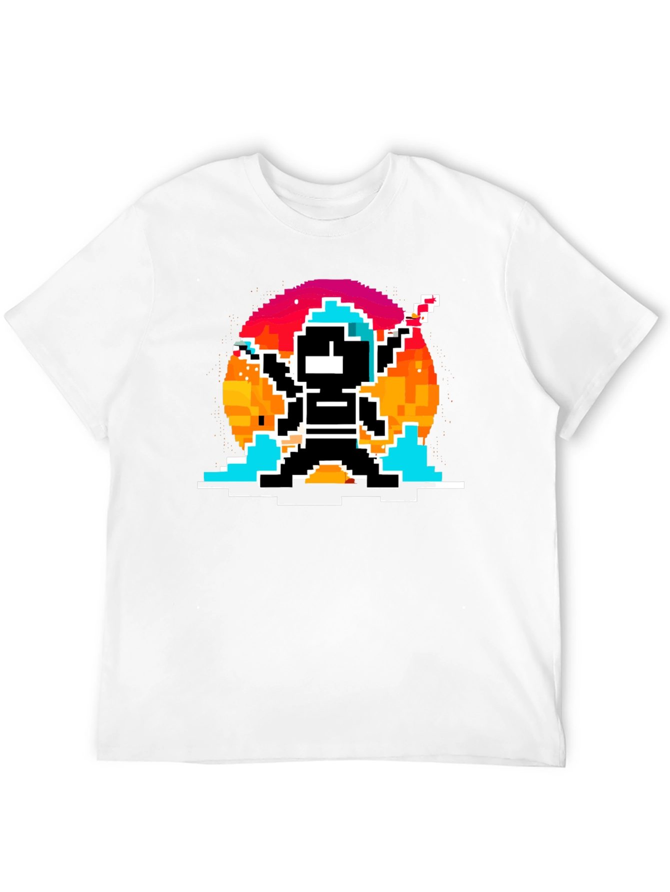 Retro Pixel Ninja T-Shirt - Black