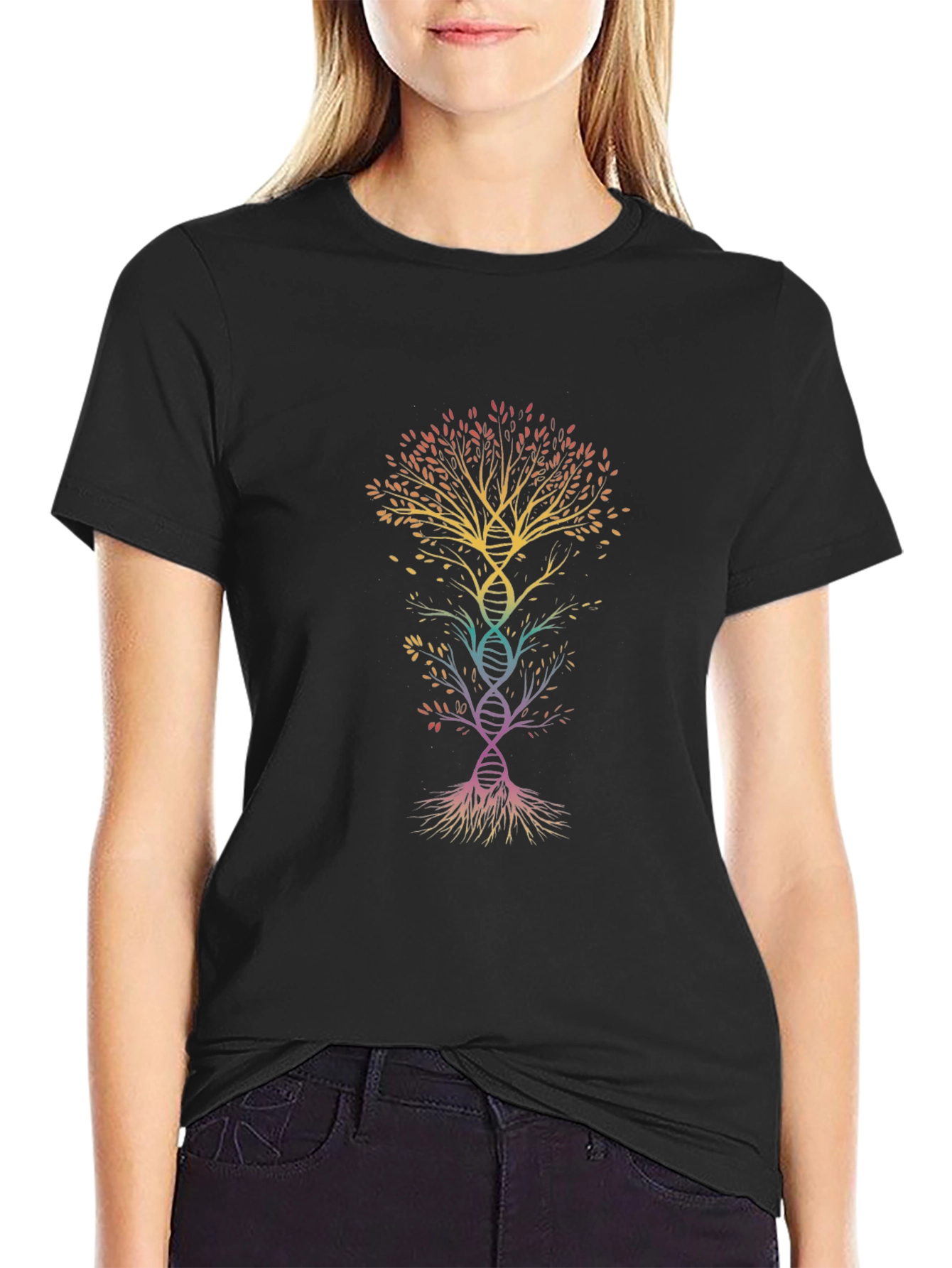 DNA Tree Graphic Tee - Unisex Black T-Shirt