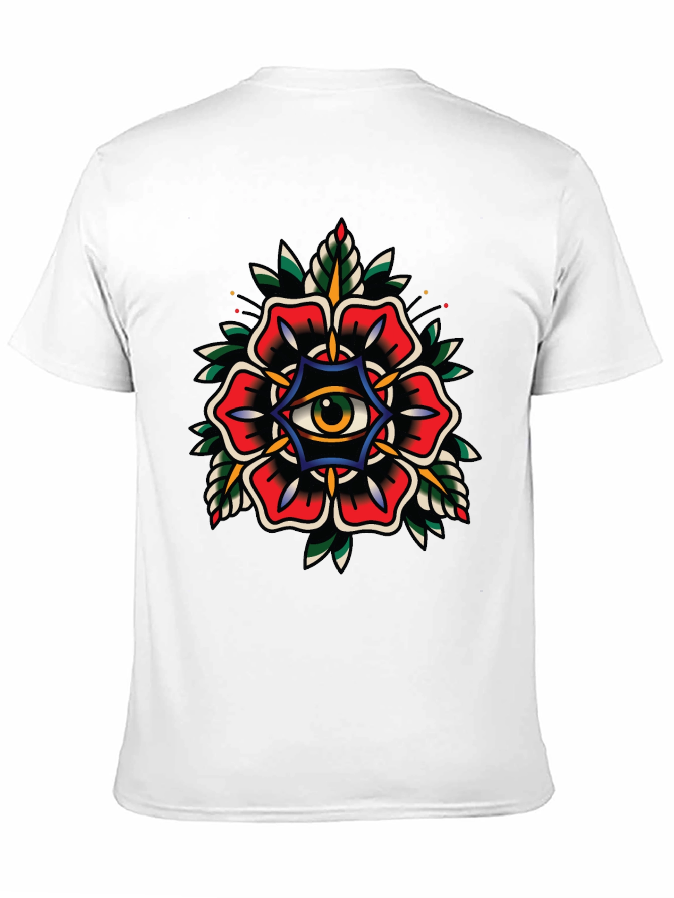 Eye Flower Graphic Tee - Classic Tattoo Style