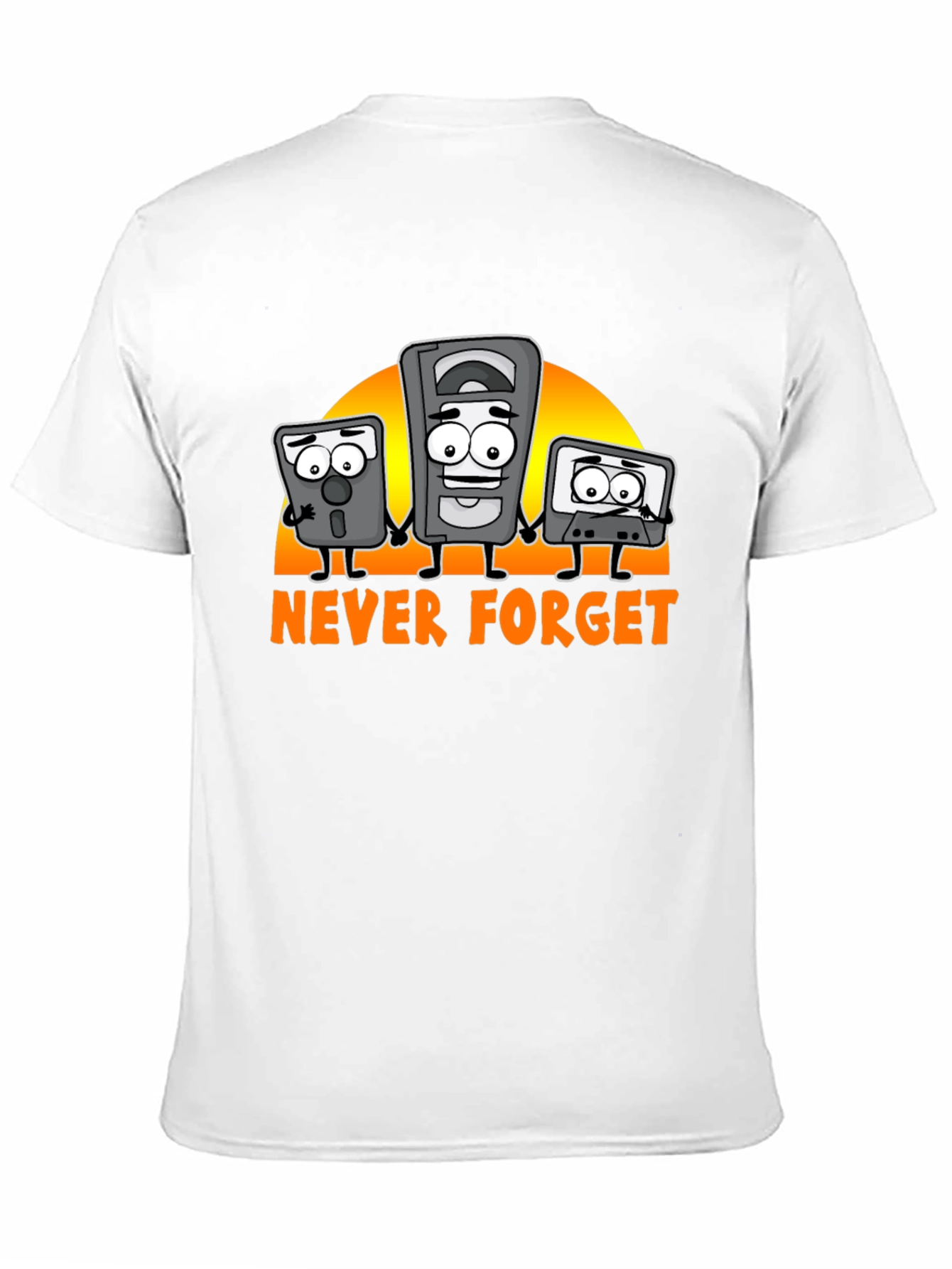 Never Forget Retro Tech Black T-Shirt