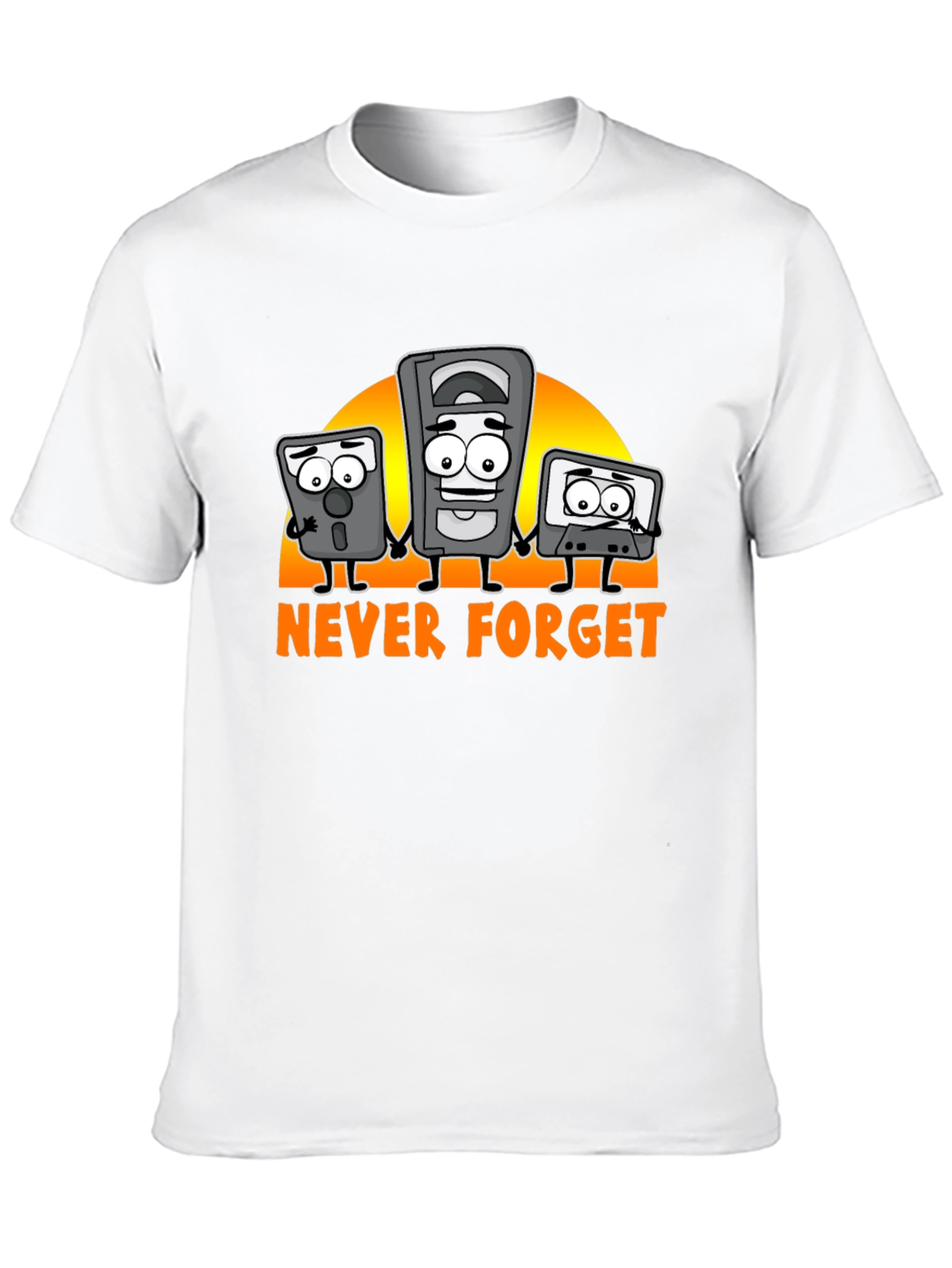 Never Forget Retro Tech Black T-Shirt