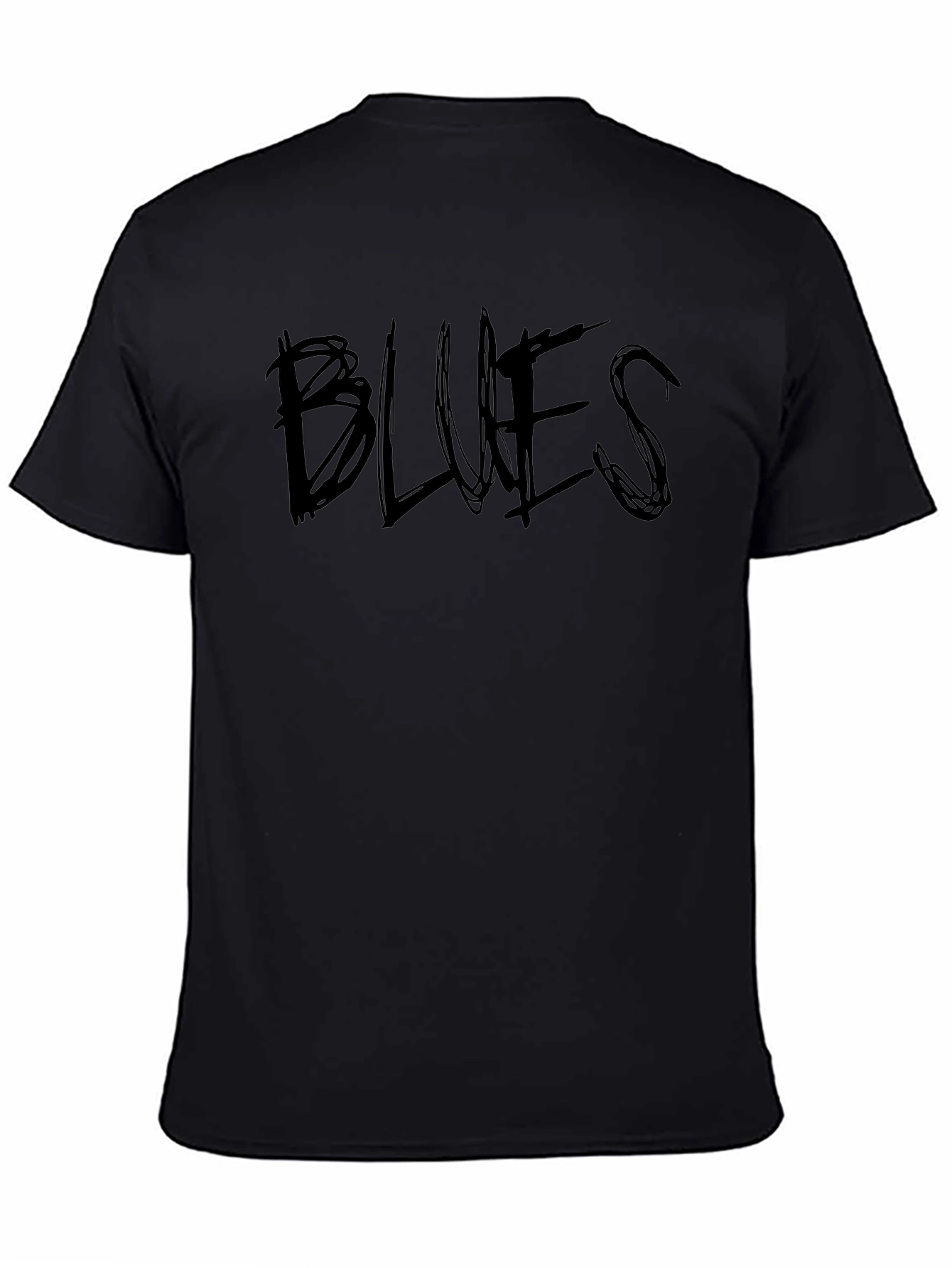 Blues Graphic Tee - Black Cotton T-Shirt