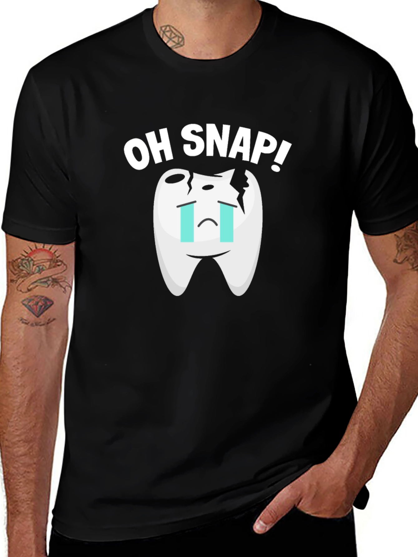 Oh Snap Broken Tooth Graphic T-Shirt