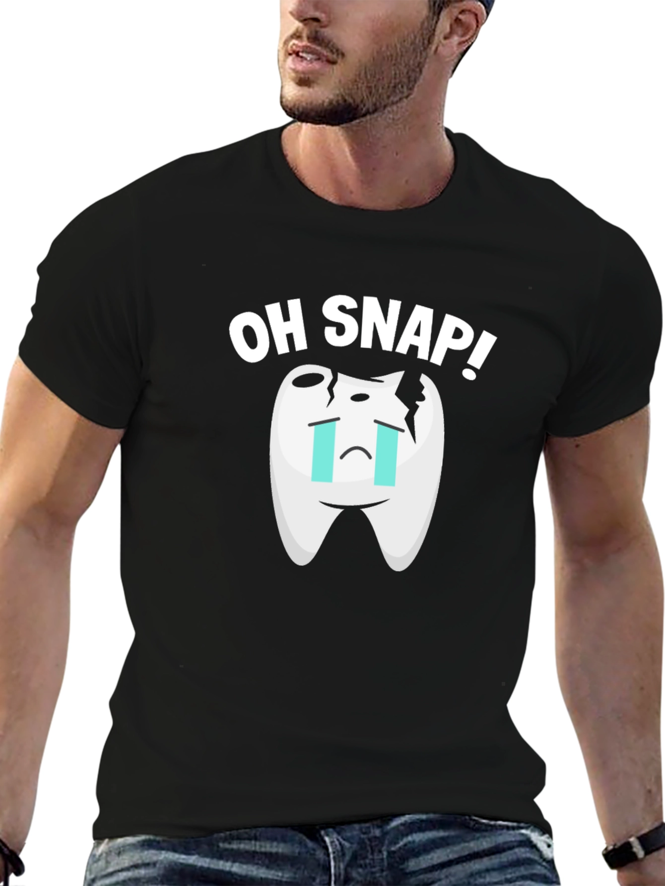 Oh Snap Broken Tooth Graphic T-Shirt