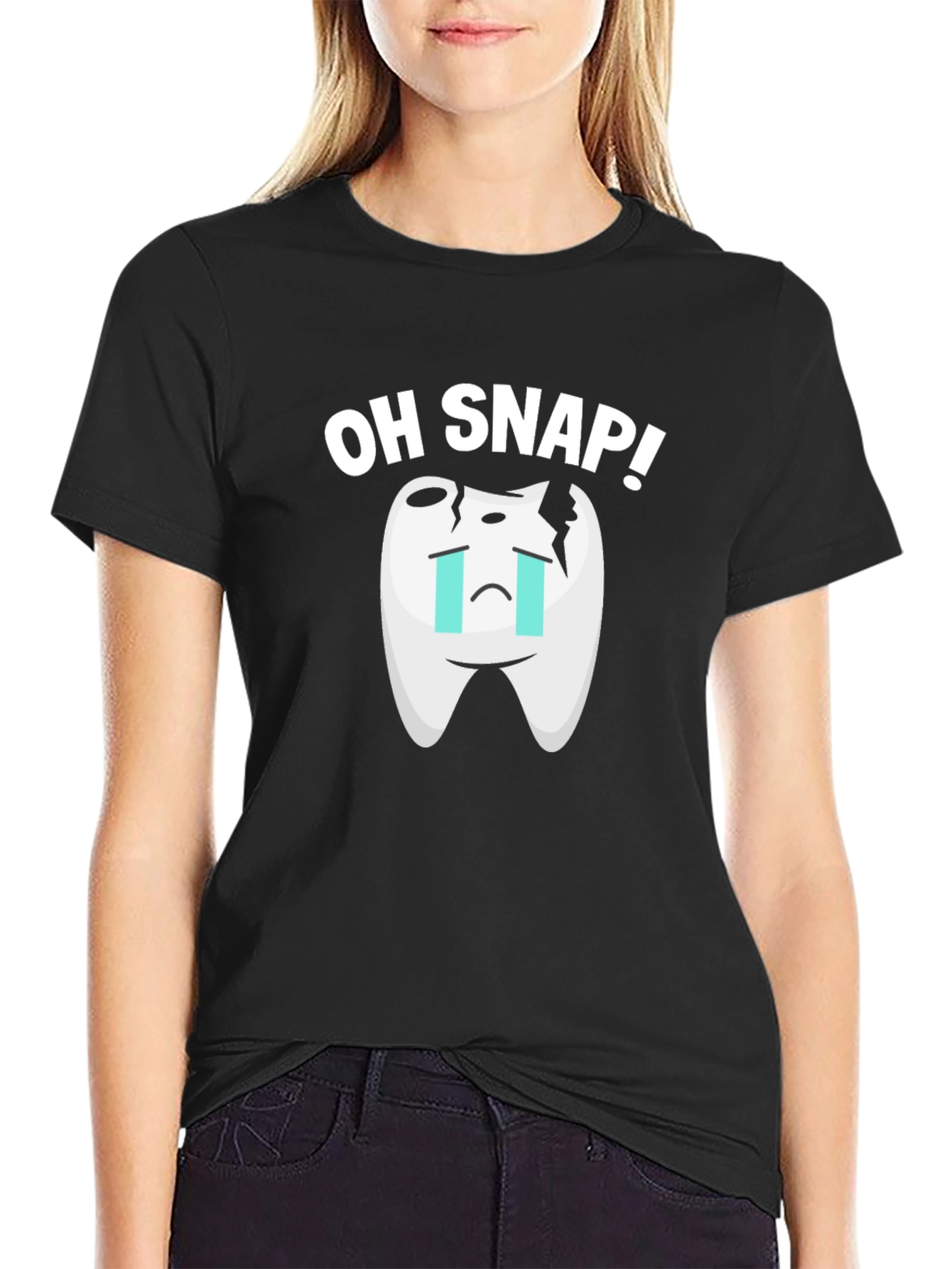 Oh Snap Broken Tooth Graphic T-Shirt
