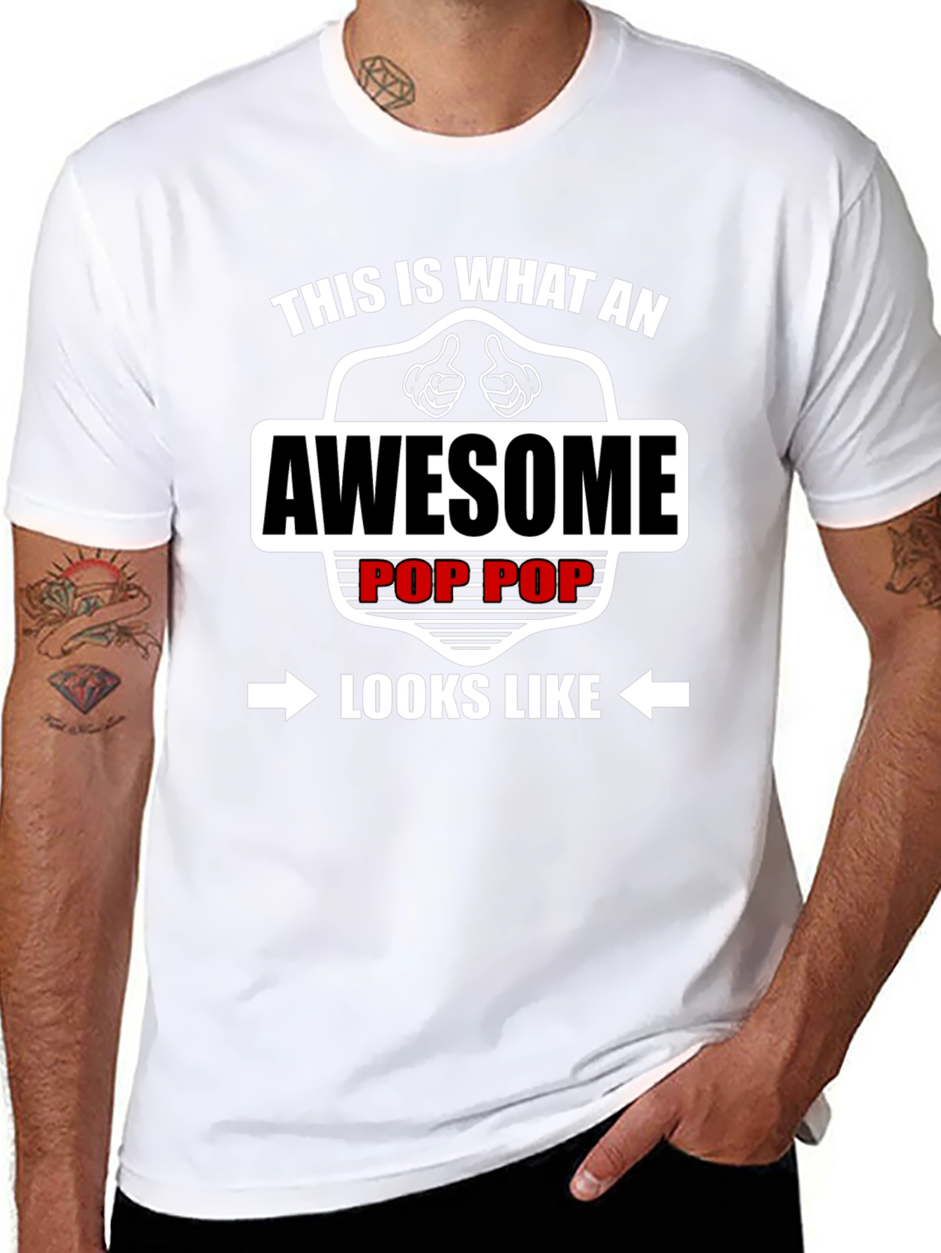 Awesome Pop Pop T-Shirt - Gift for Grandfather