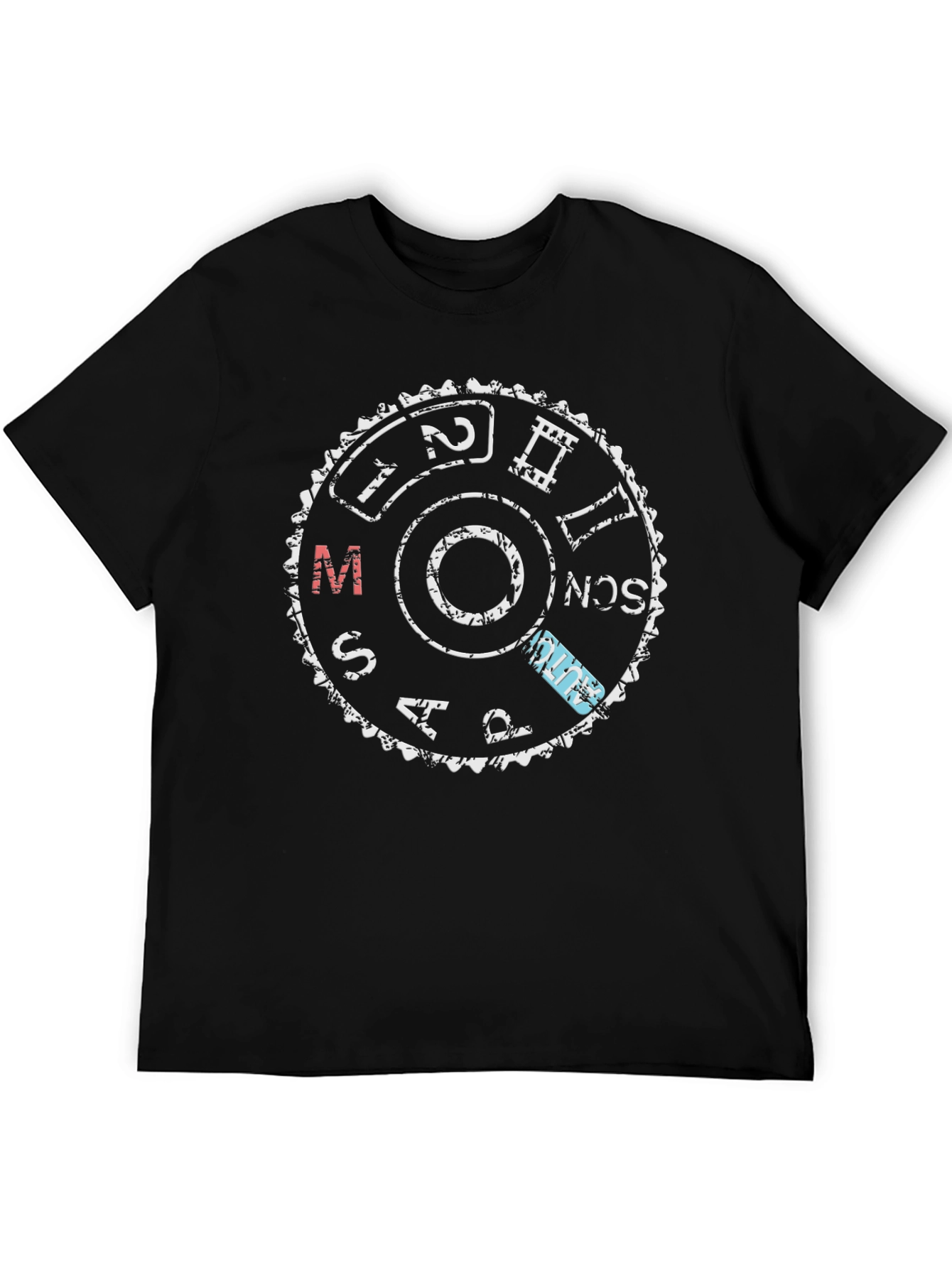 Camera Mode Dial Graphic T-Shirt - Black
