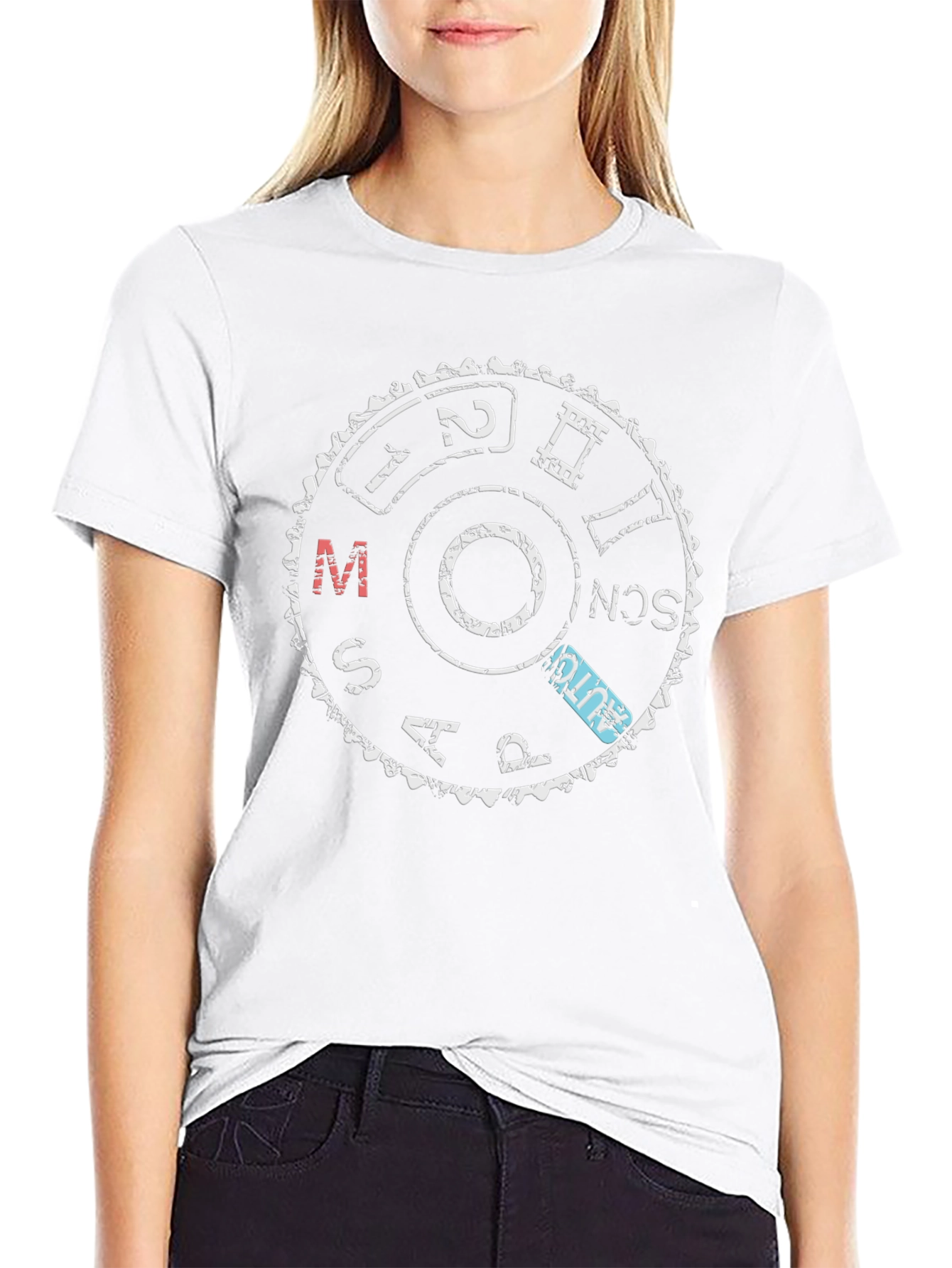 Camera Mode Dial Graphic T-Shirt - Black