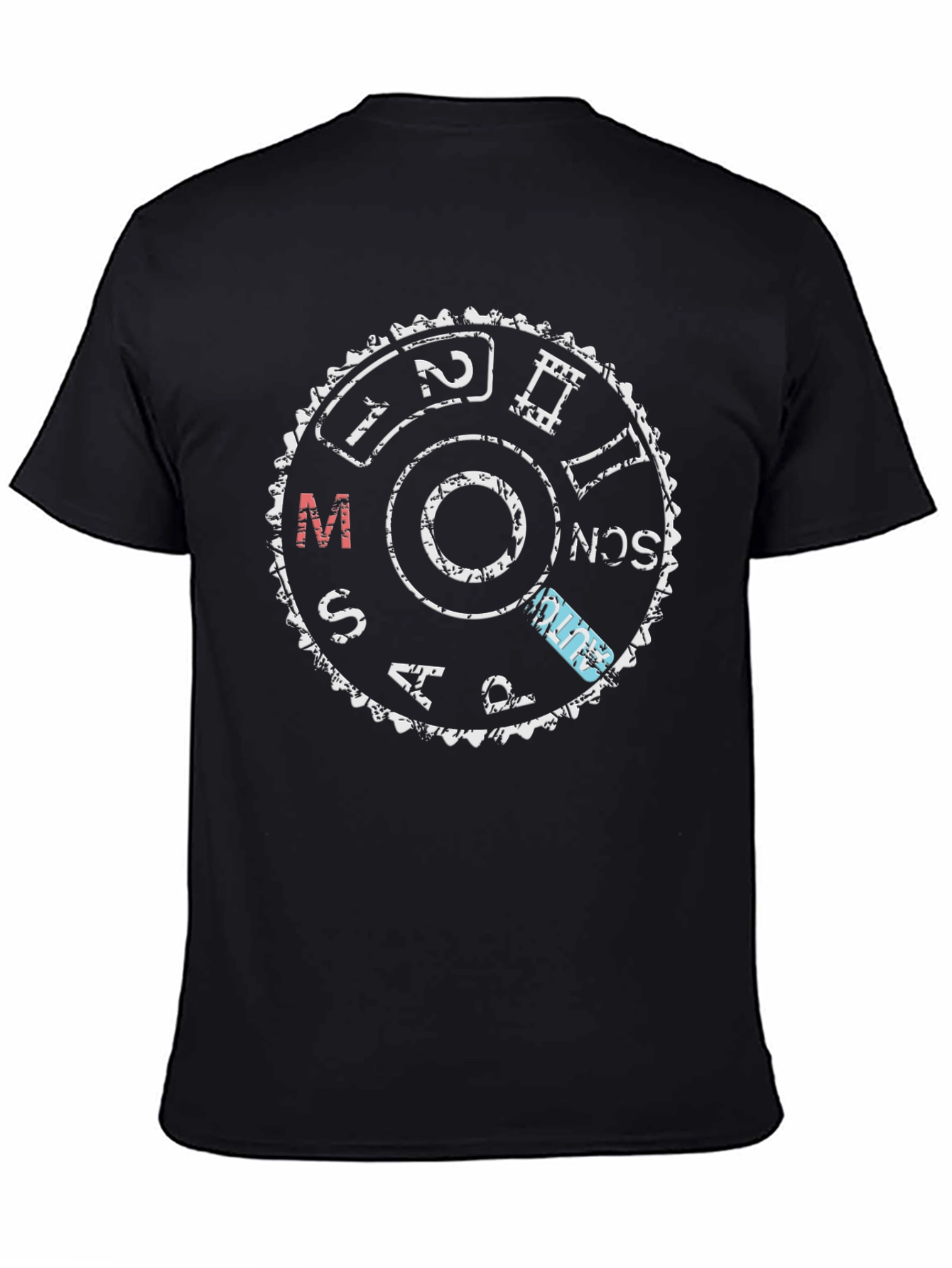 Camera Mode Dial Graphic T-Shirt - Black