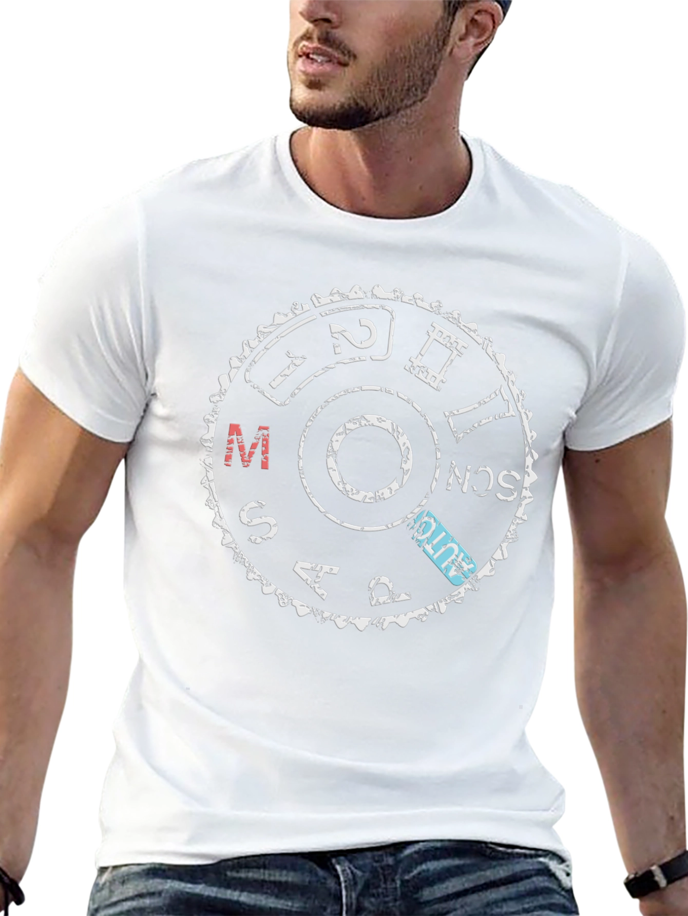 Camera Mode Dial Graphic T-Shirt - Black