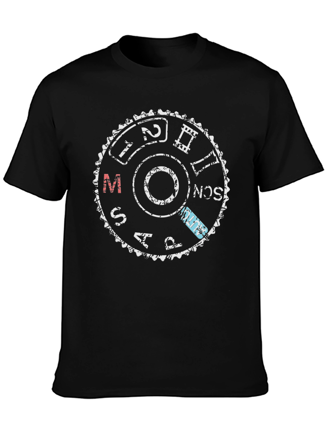 Camera Mode Dial Graphic T-Shirt - Black