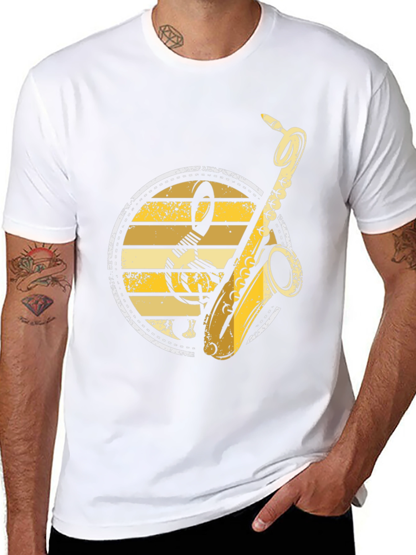 Saxophone Music T-Shirt - Retro Band Tee