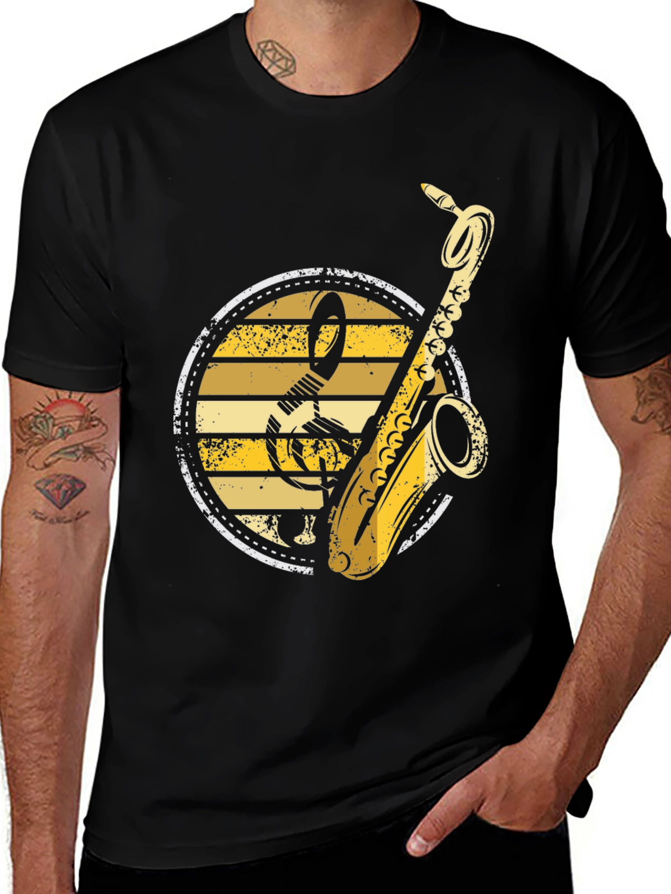 Saxophone Music T-Shirt - Retro Band Tee