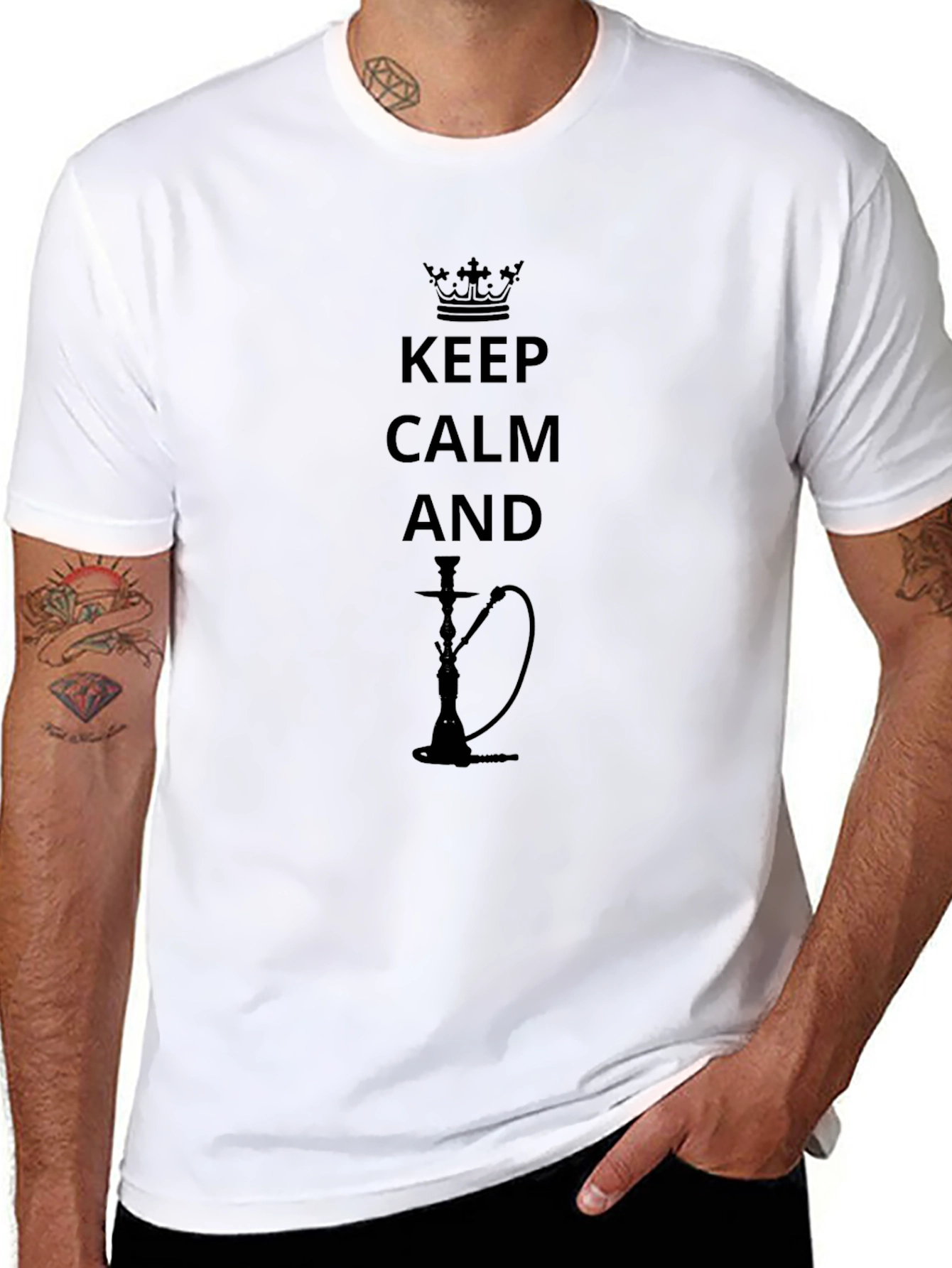 Keep Calm Hookah T-Shirt - Black Graphic Tee