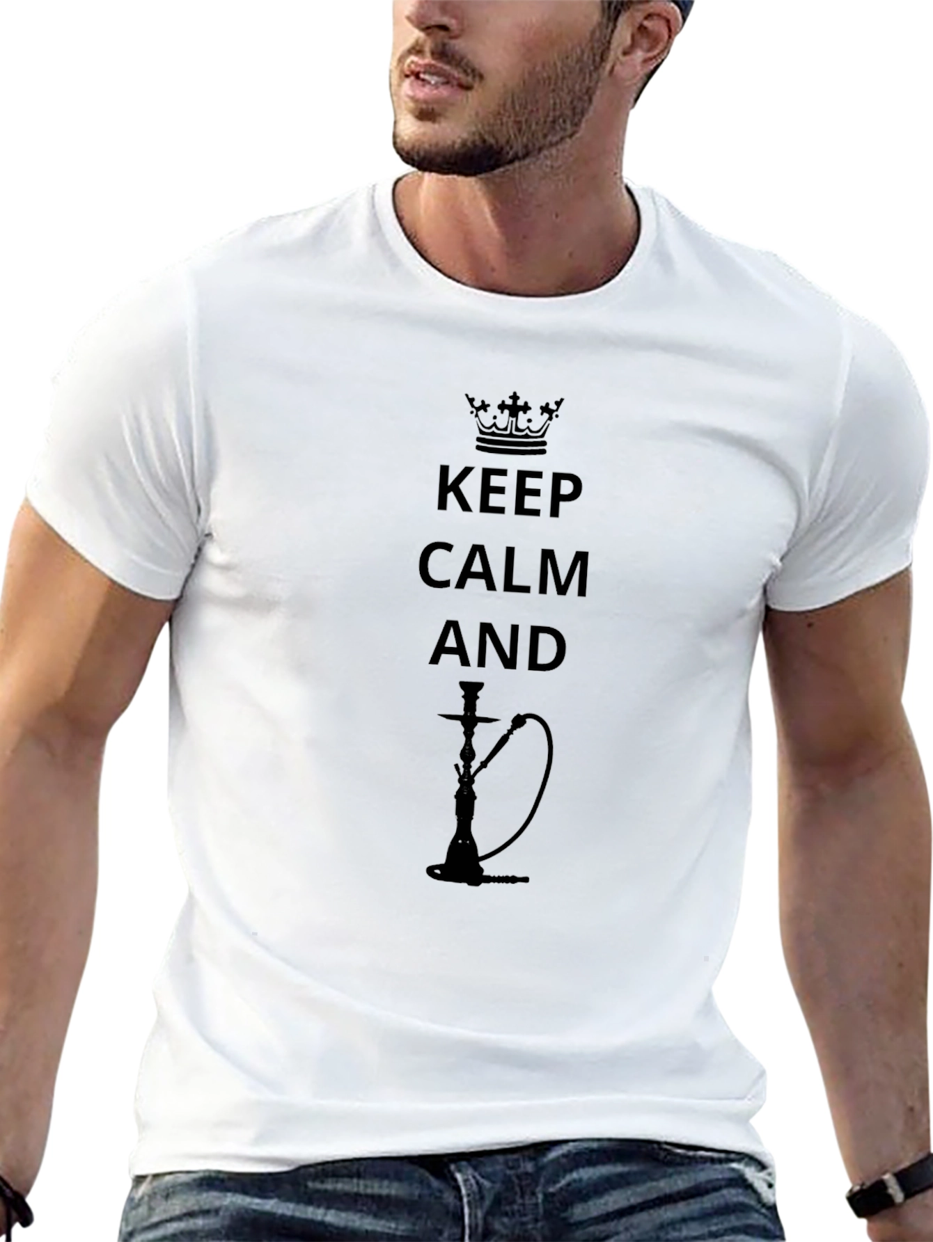 Keep Calm Hookah T-Shirt - Black Graphic Tee