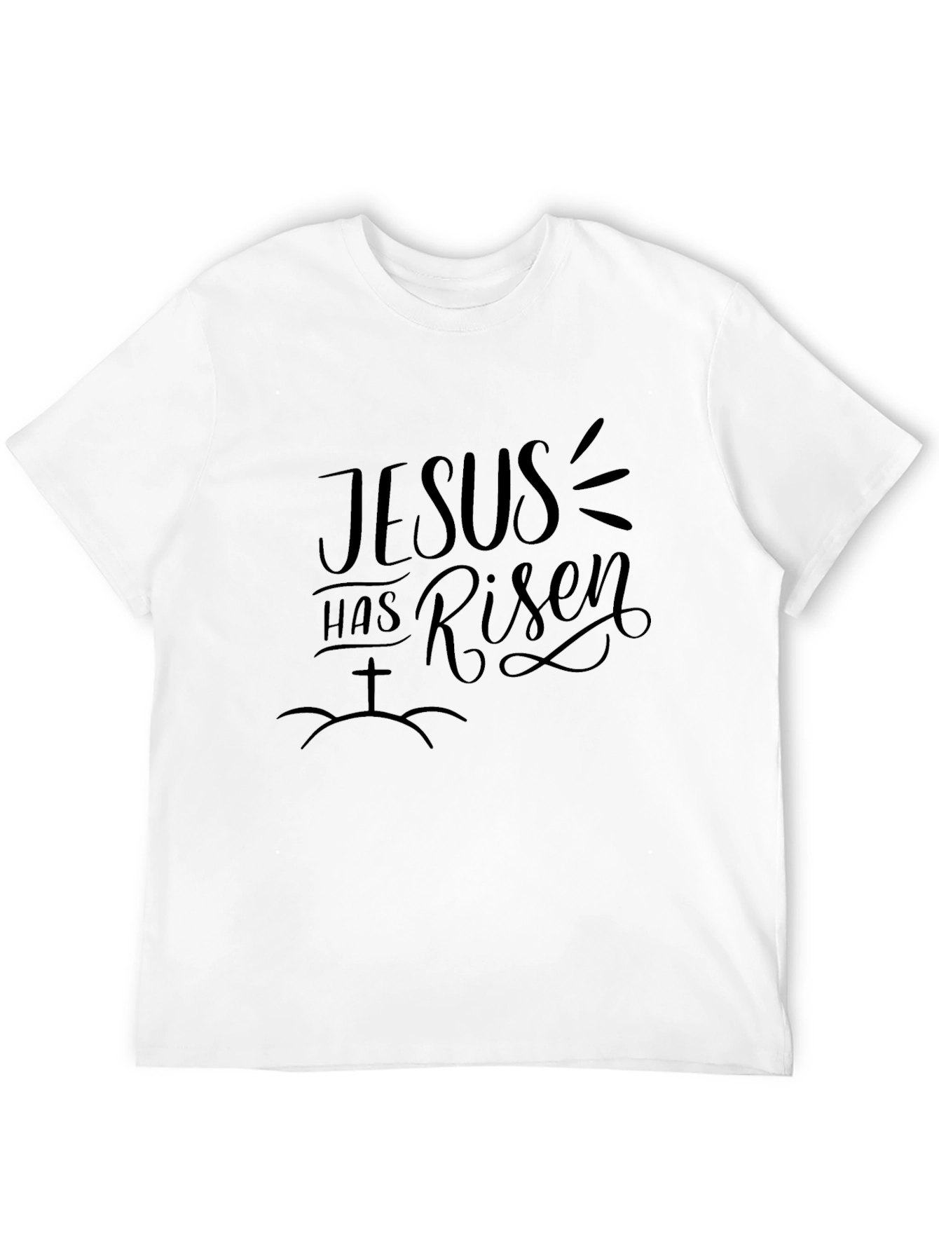 Jesus Has Risen Black Graphic T-Shirt