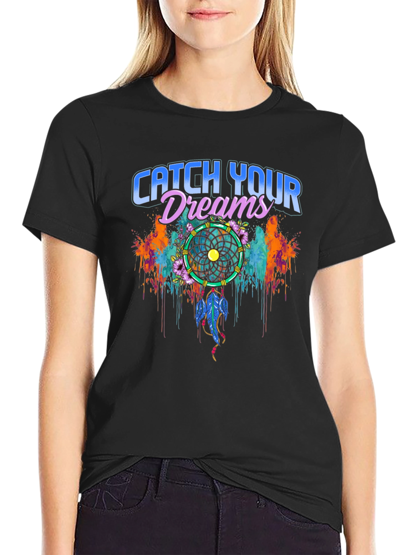 Catch Your Dreams Graphic Tee - Dreamcatcher Design