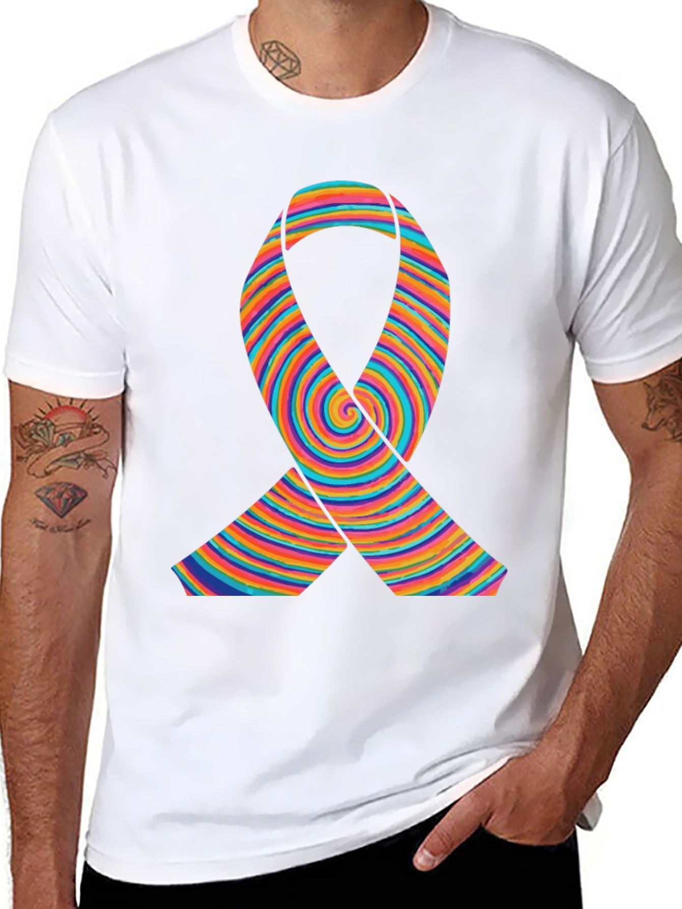 Rainbow Ribbon Graphic T-Shirt
