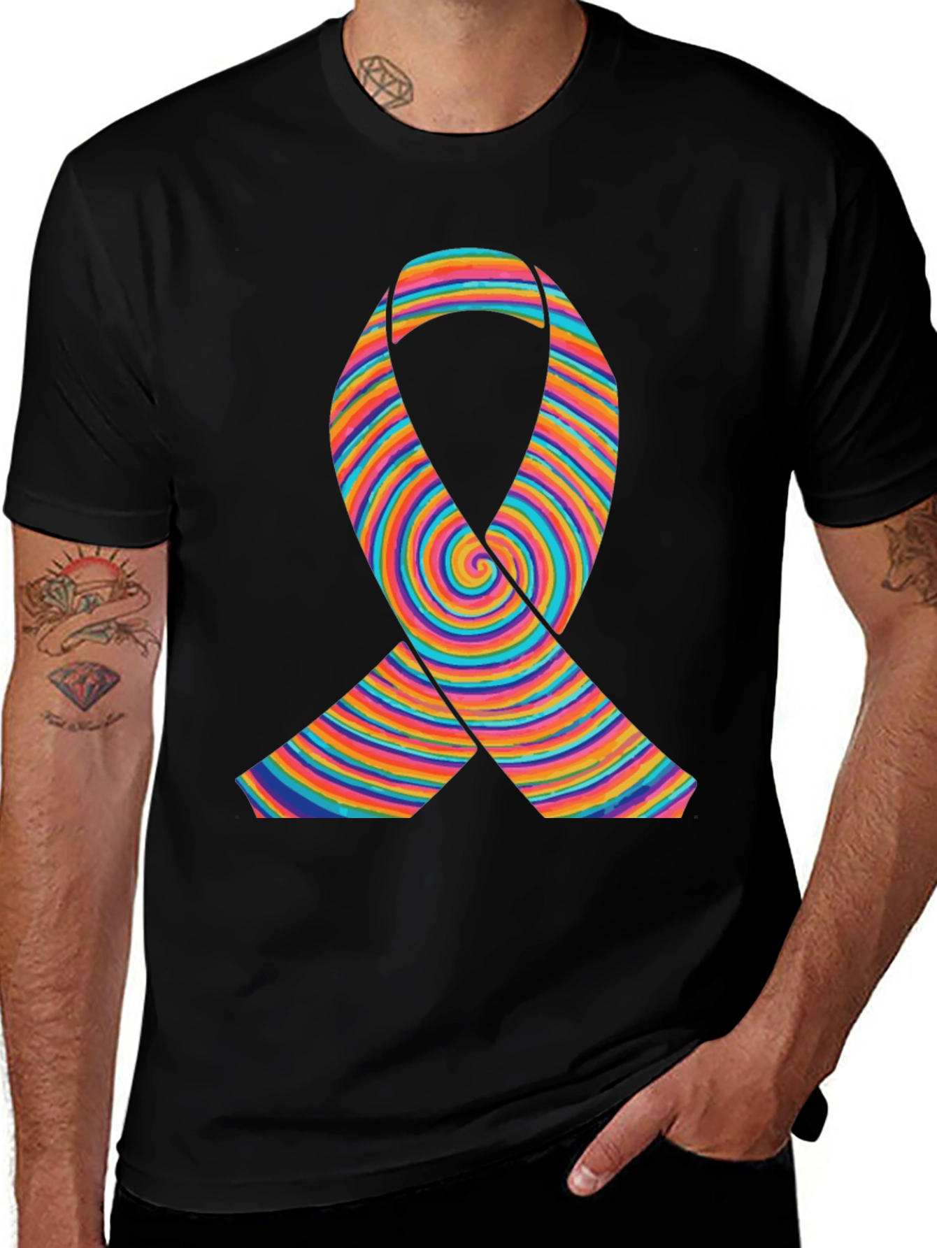 Rainbow Ribbon Graphic T-Shirt