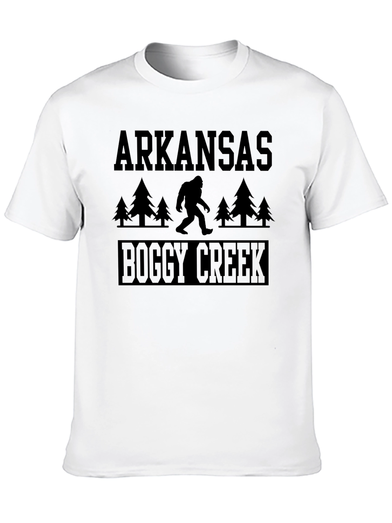 Arkansas Boggy Creek Bigfoot Graphic Tee - Black