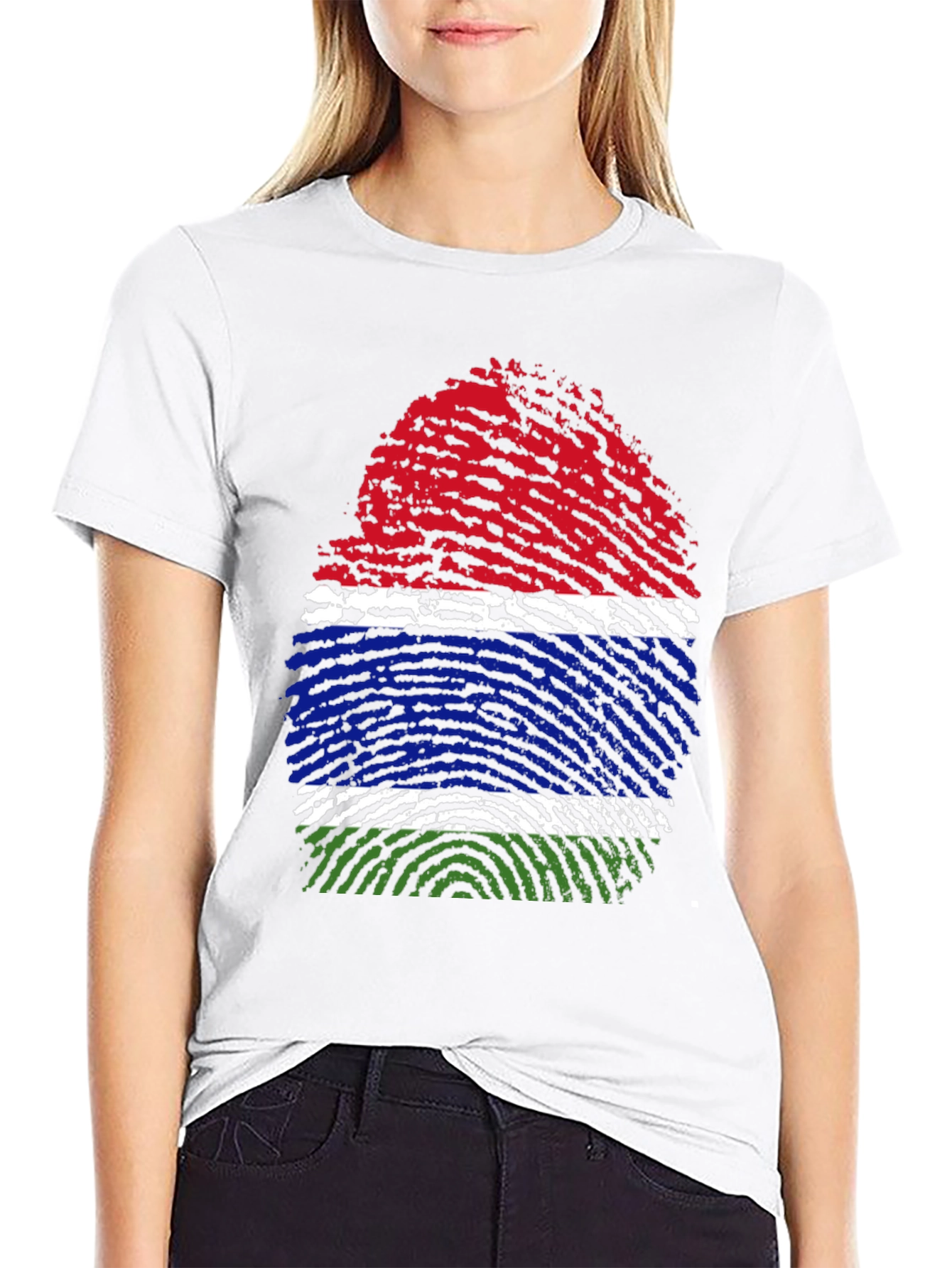 Gambia Flag Fingerprint T-Shirt