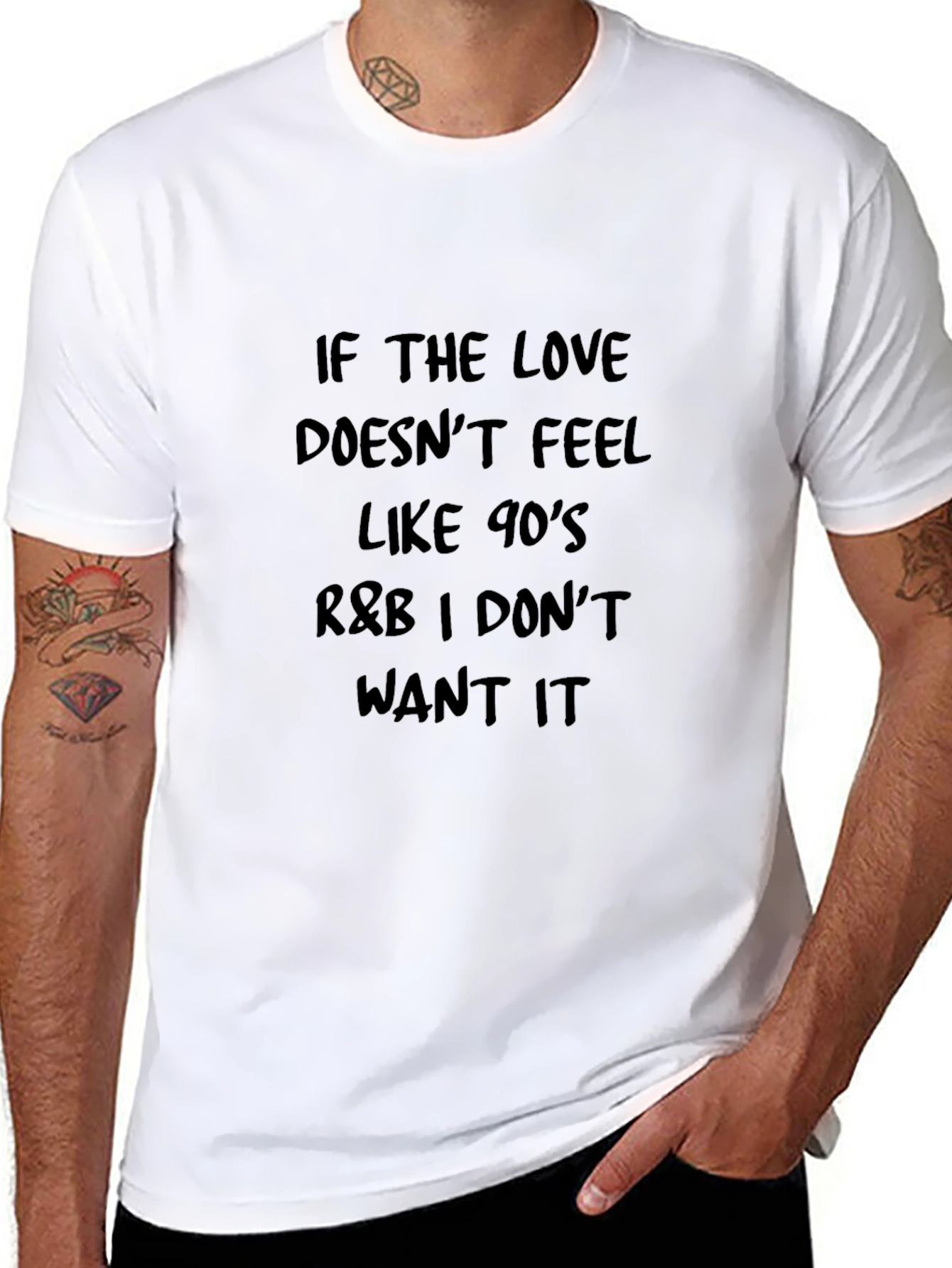 90s R&B Love Graphic T-Shirt - Black