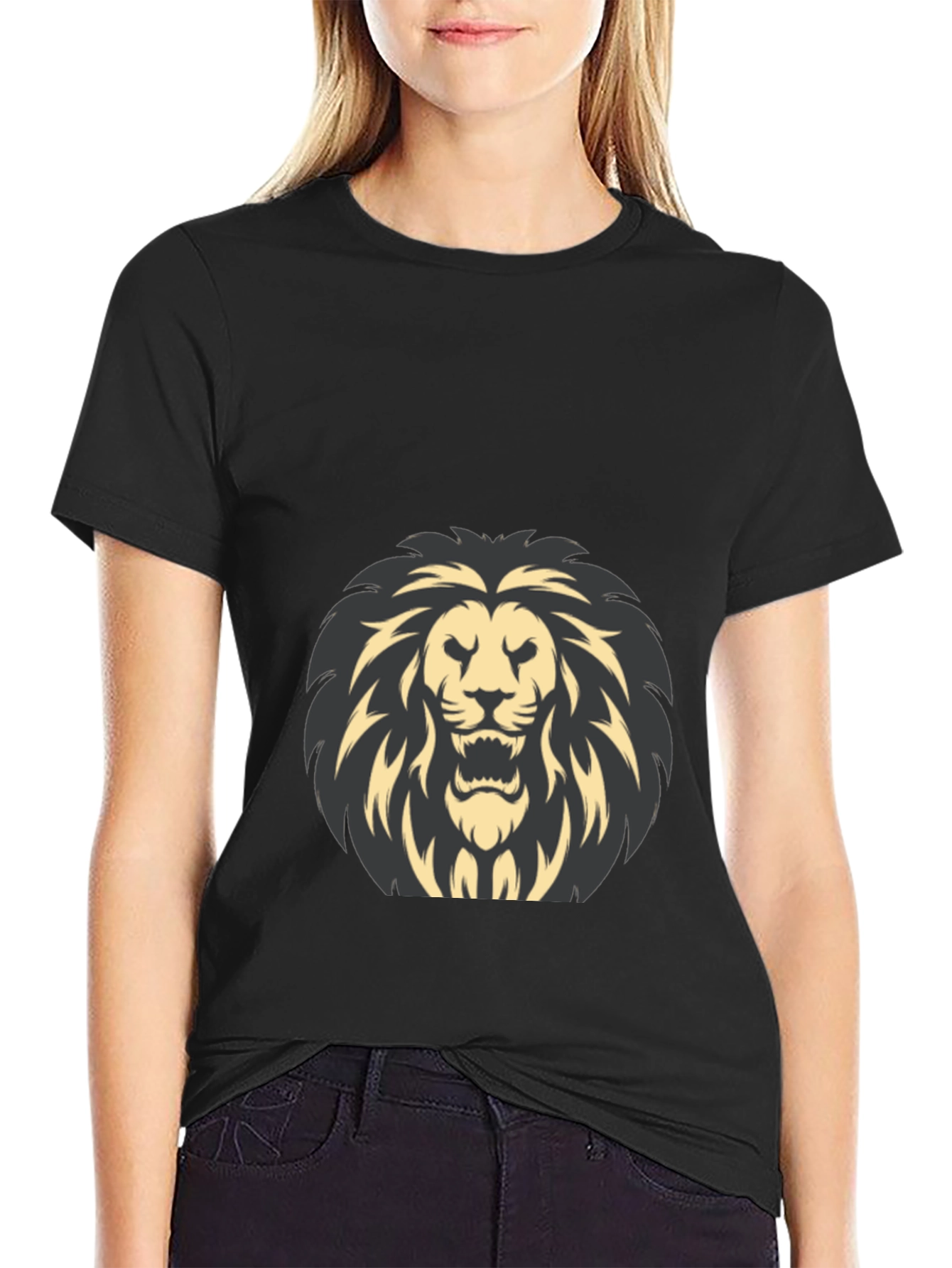 Lion Graphic Black T-Shirt - Bold Style