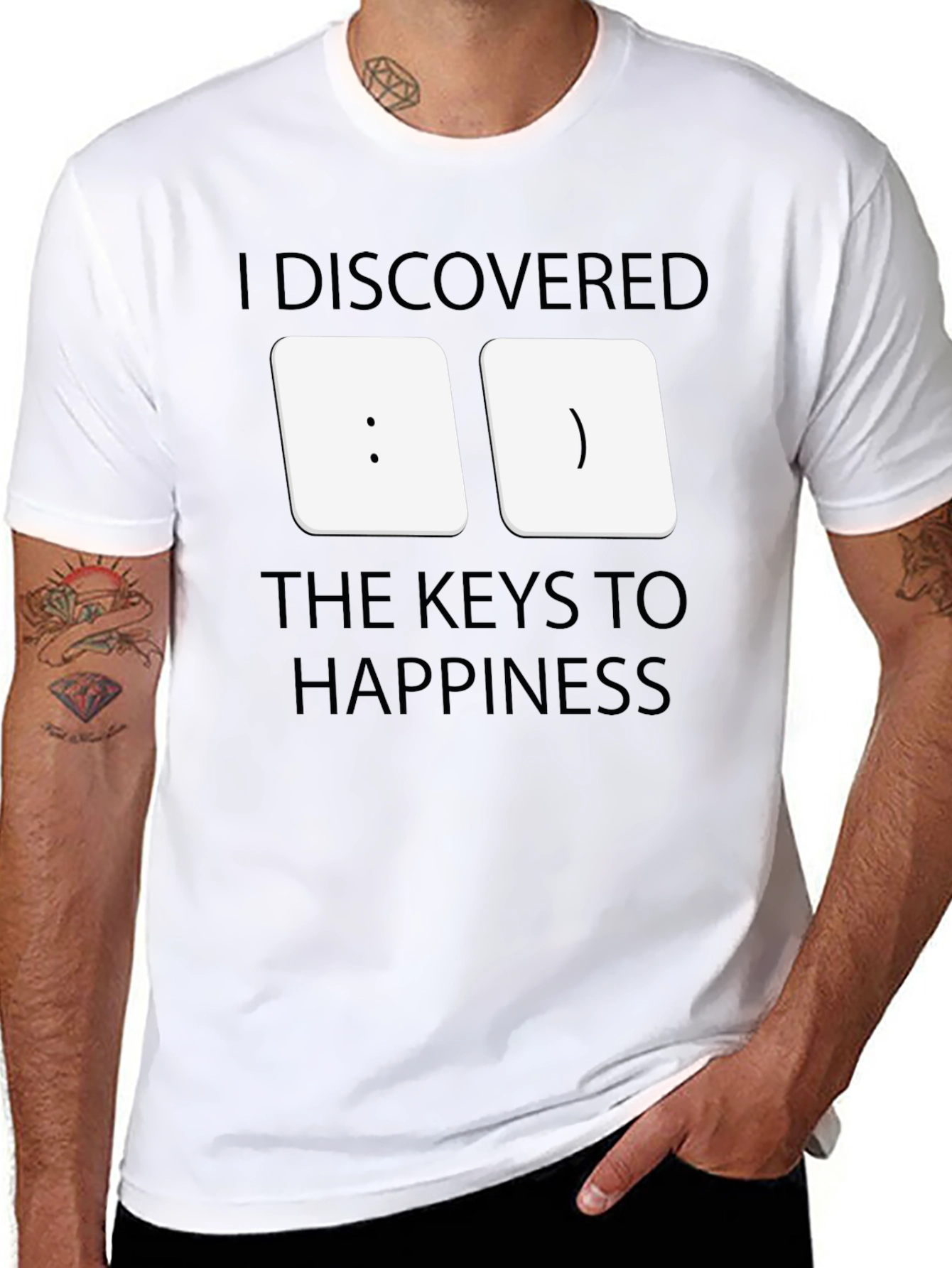 Happiness Keys T-Shirt - Black Graphic Tee