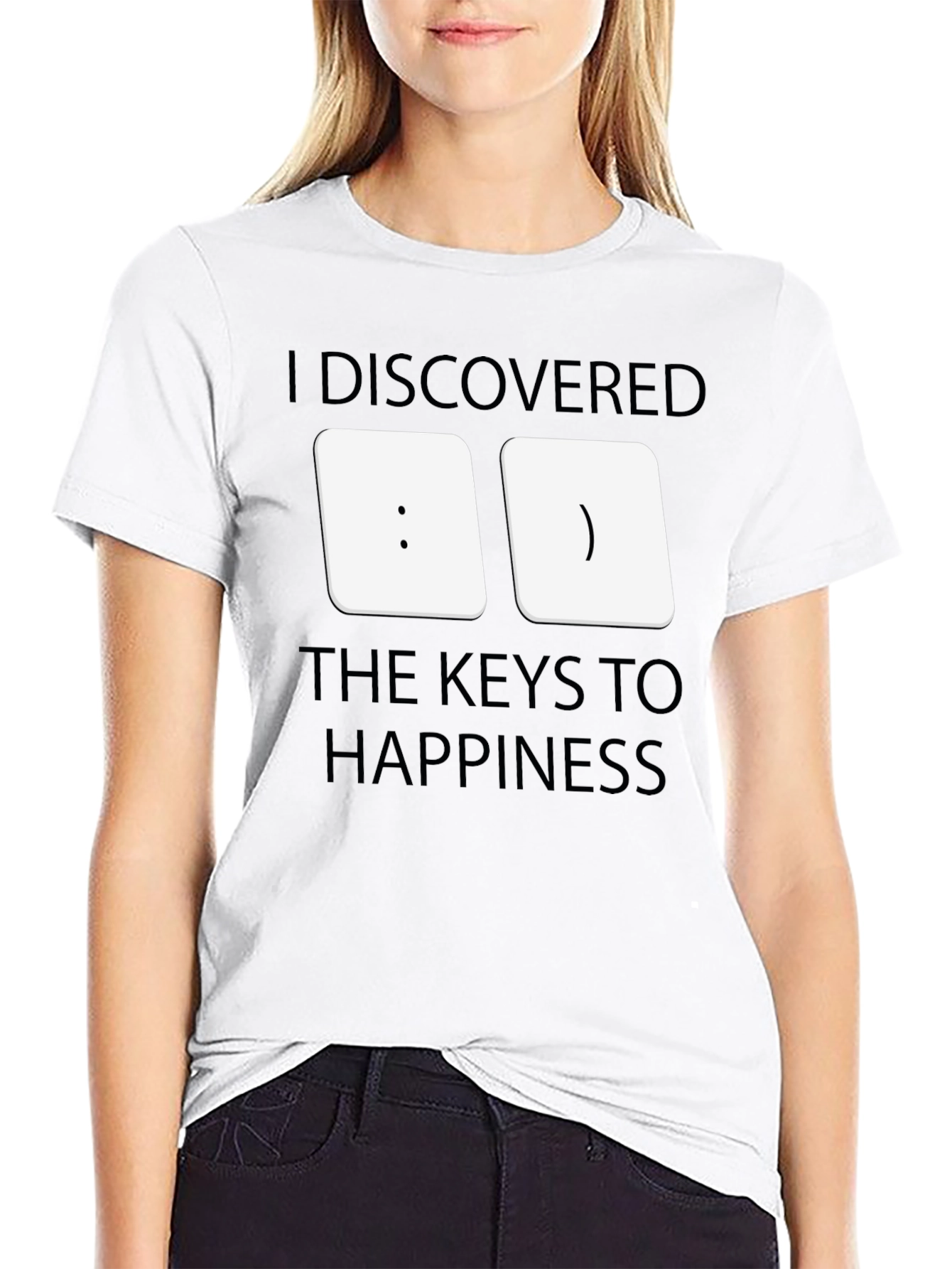 Happiness Keys T-Shirt - Black Graphic Tee