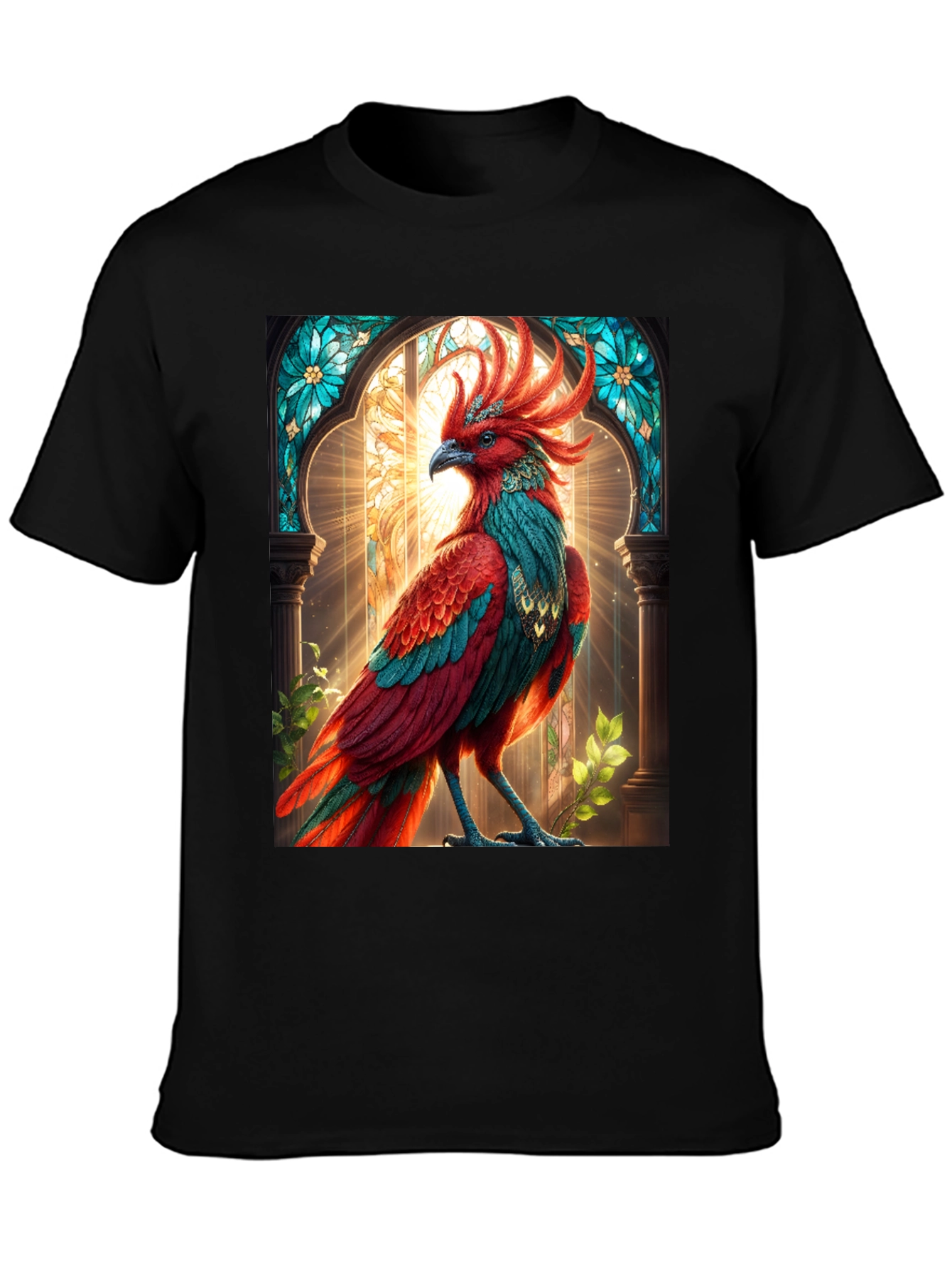 Phoenix Graphic Tee - Black Cotton Comfort