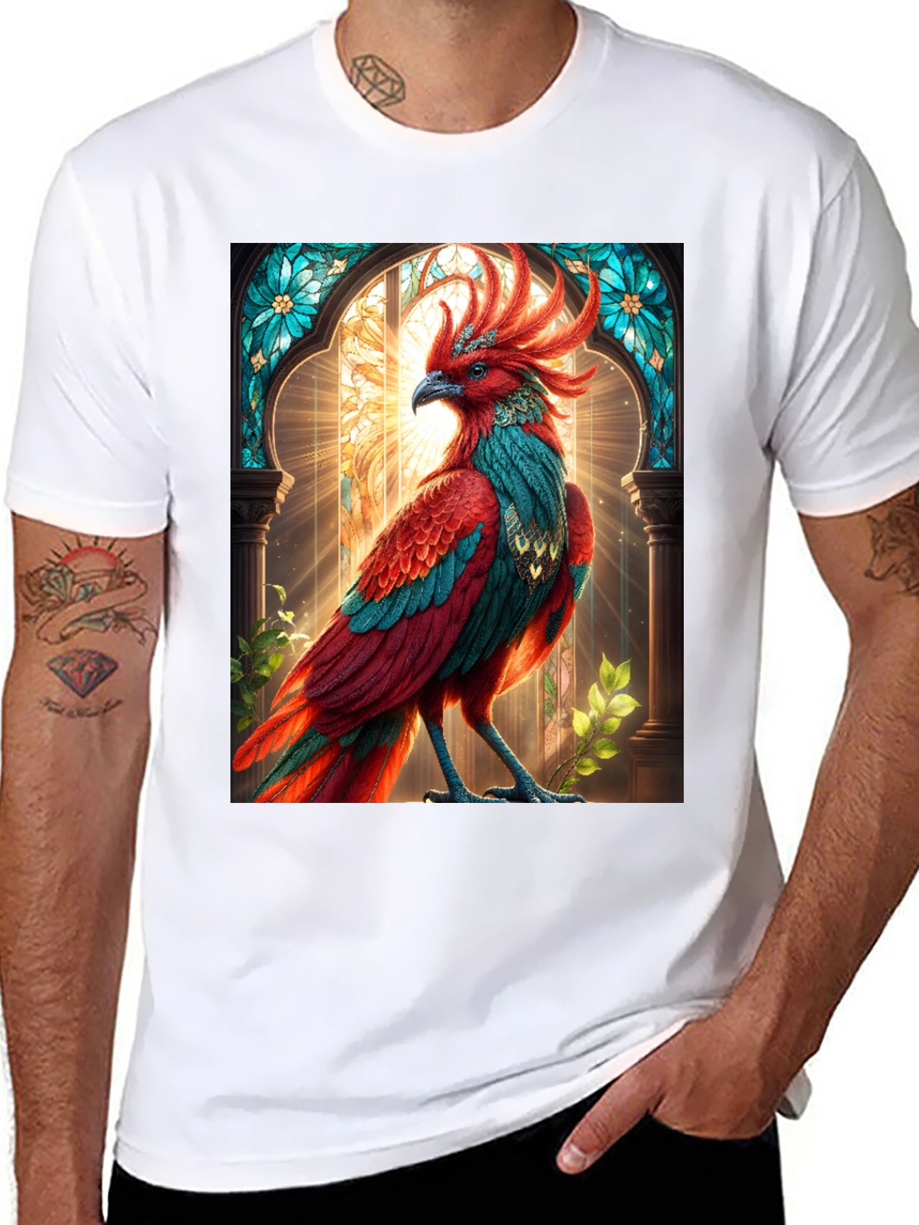 Phoenix Graphic Tee - Black Cotton Comfort