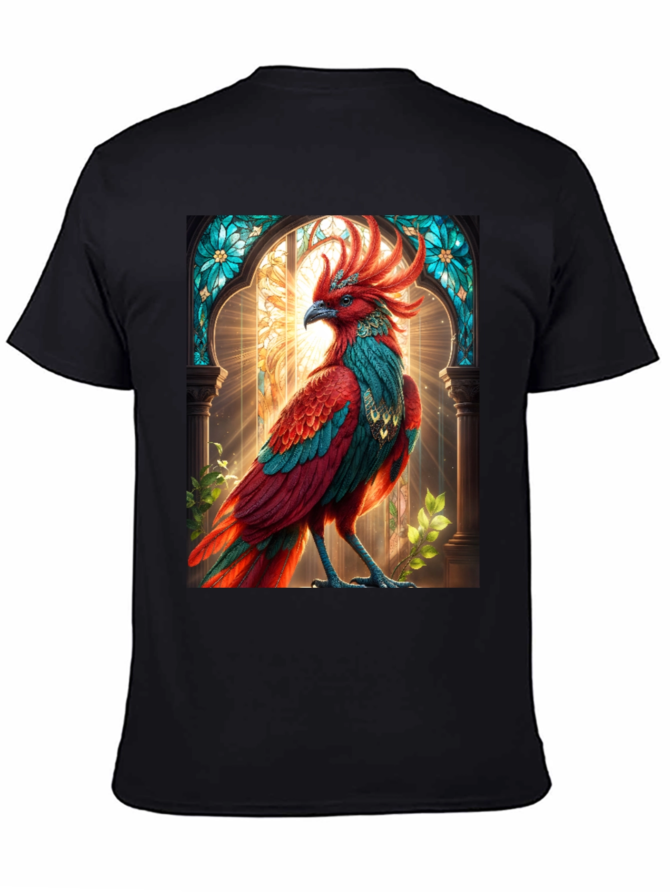 Phoenix Graphic Tee - Black Cotton Comfort