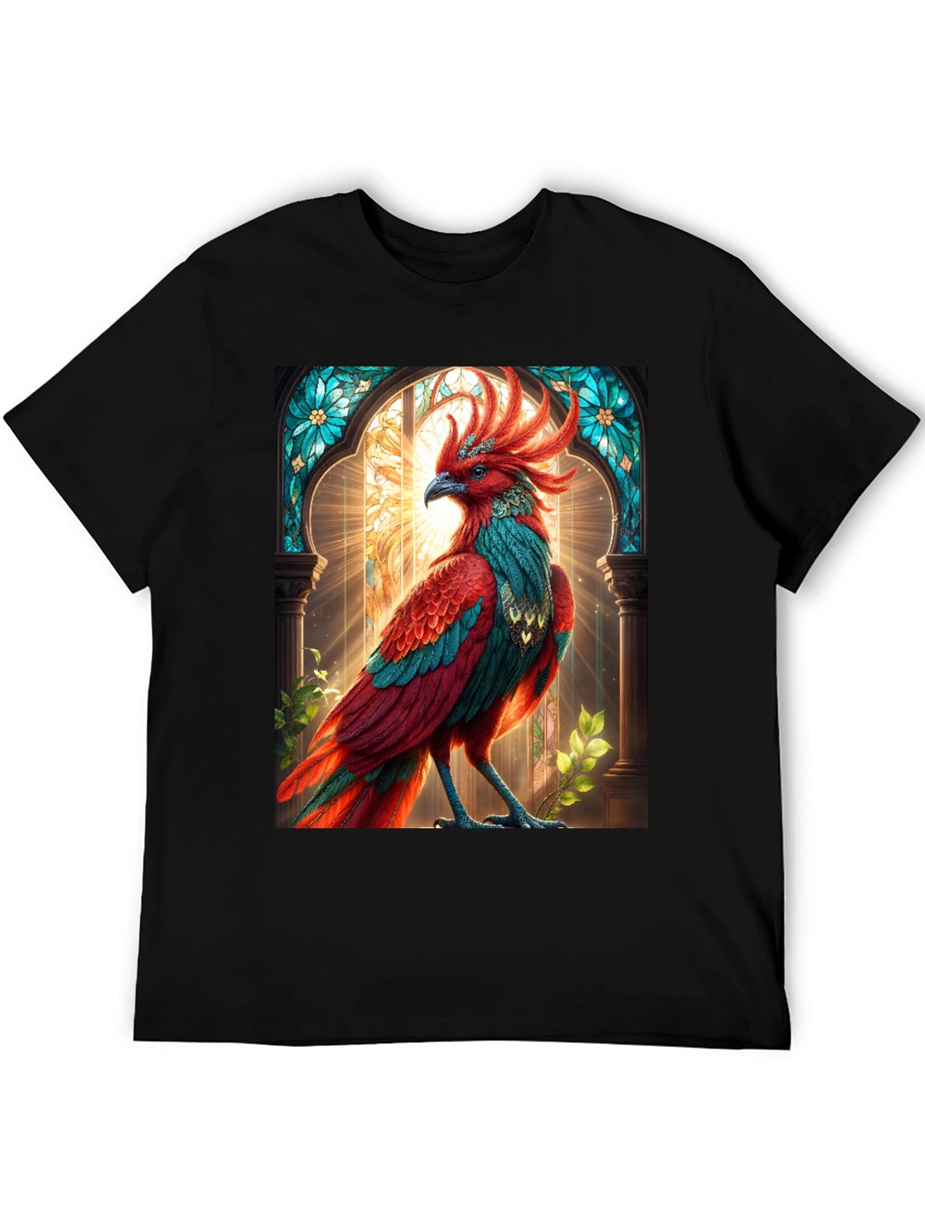 Phoenix Graphic Tee - Black Cotton Comfort
