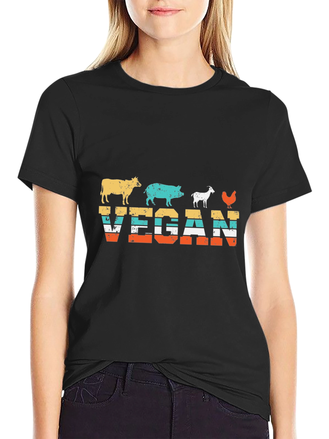 Vegan Animal Silhouette T-Shirt