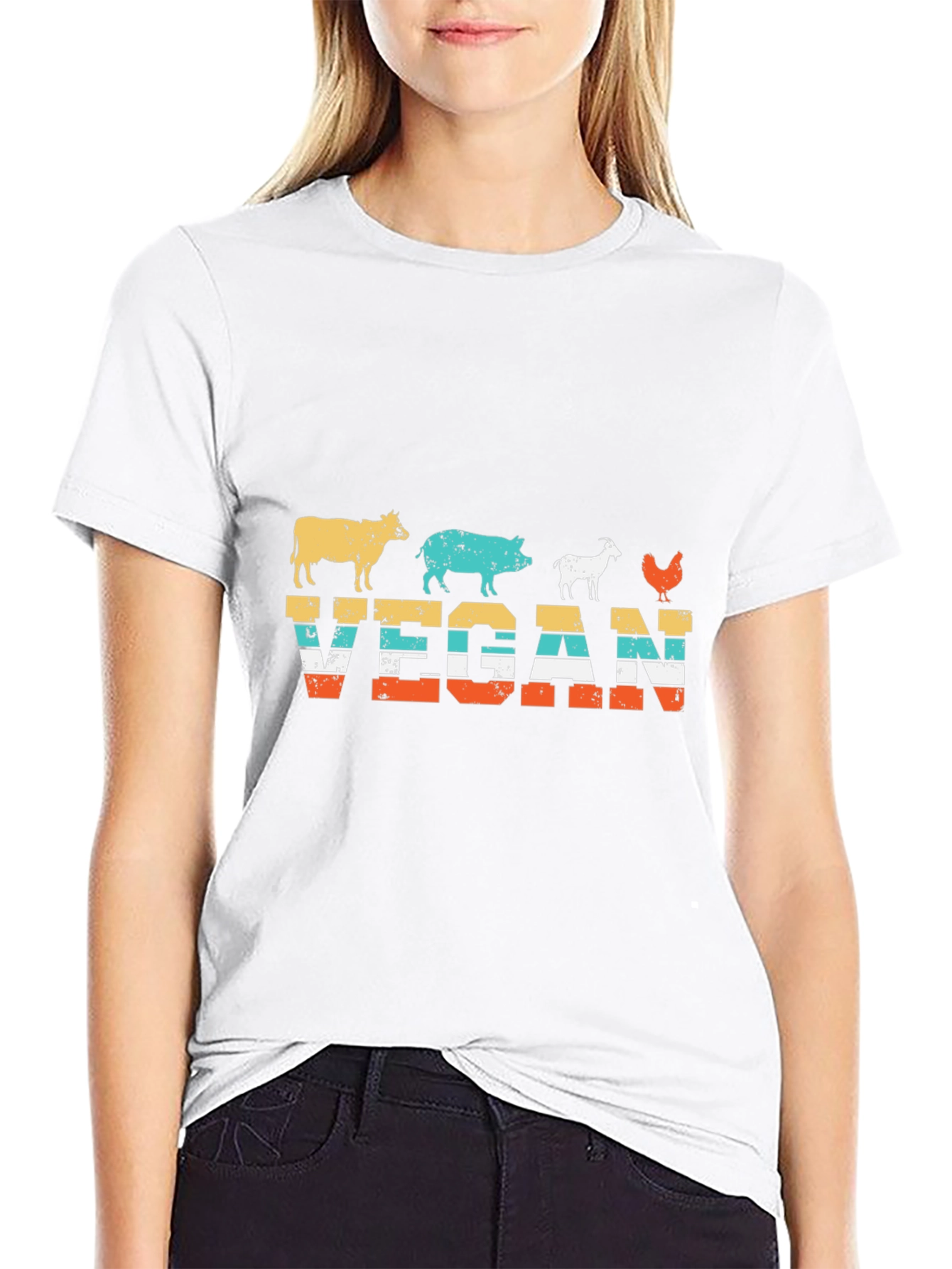 Vegan Animal Silhouette T-Shirt