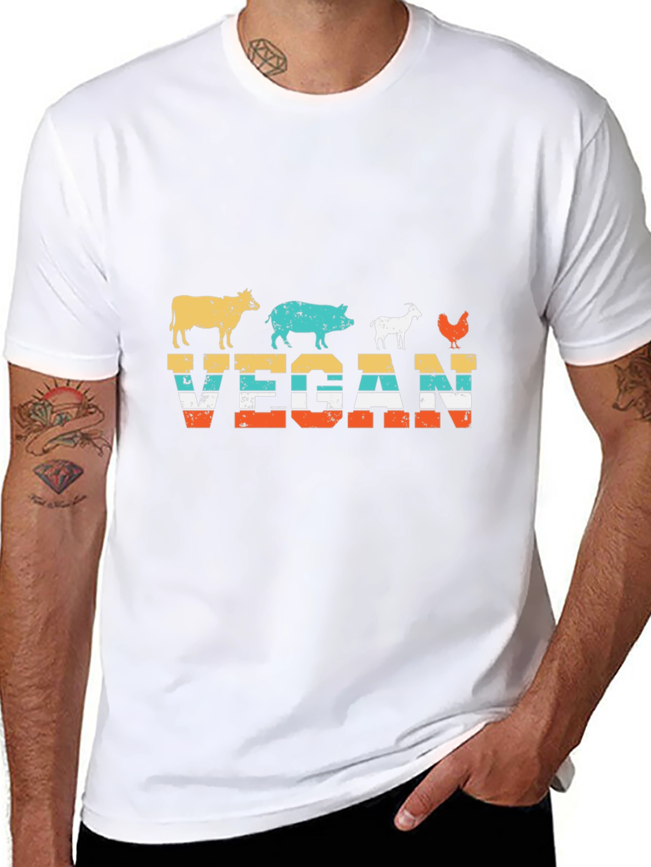 Vegan Animal Silhouette T-Shirt