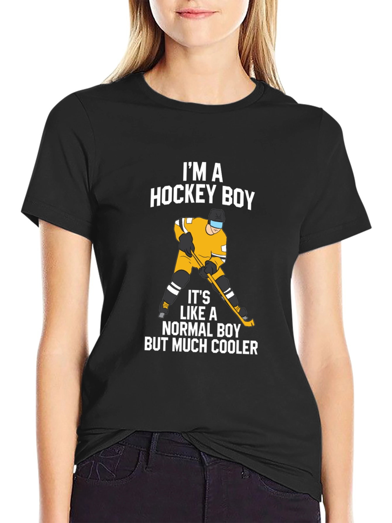 Im A Hockey Boy T-Shirt - Black Cotton Tee
