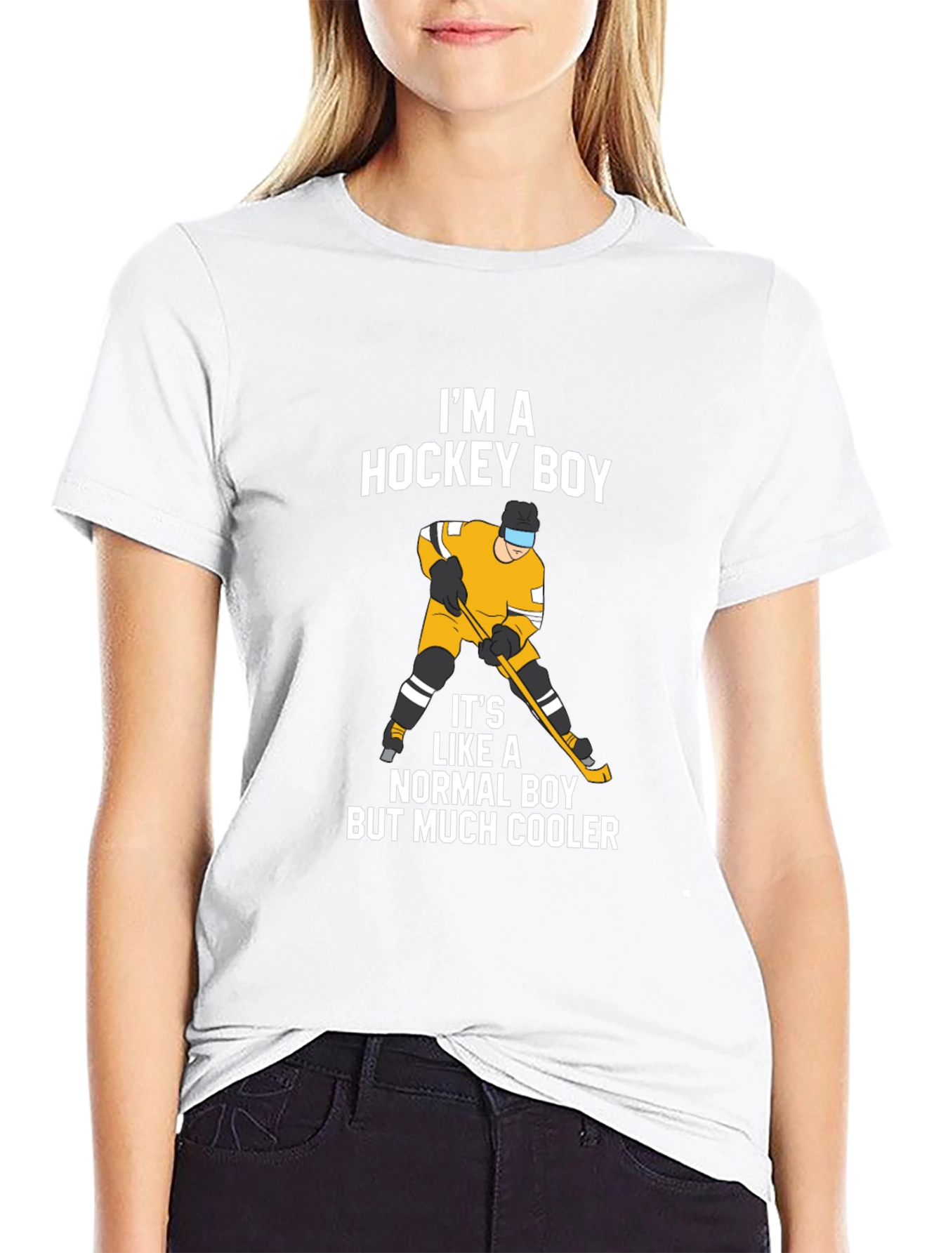Im A Hockey Boy T-Shirt - Black Cotton Tee