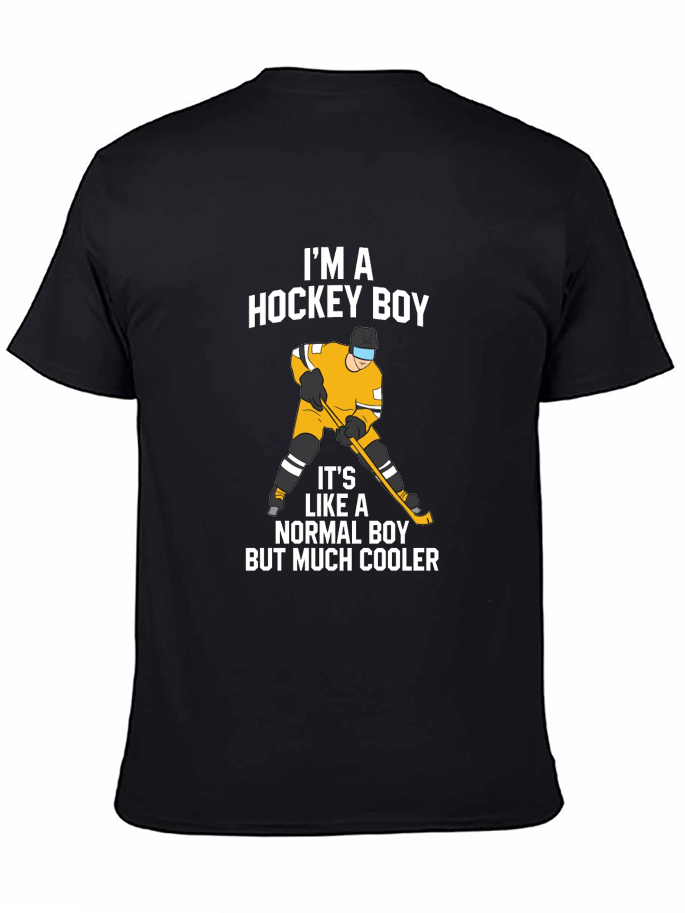 Im A Hockey Boy T-Shirt - Black Cotton Tee