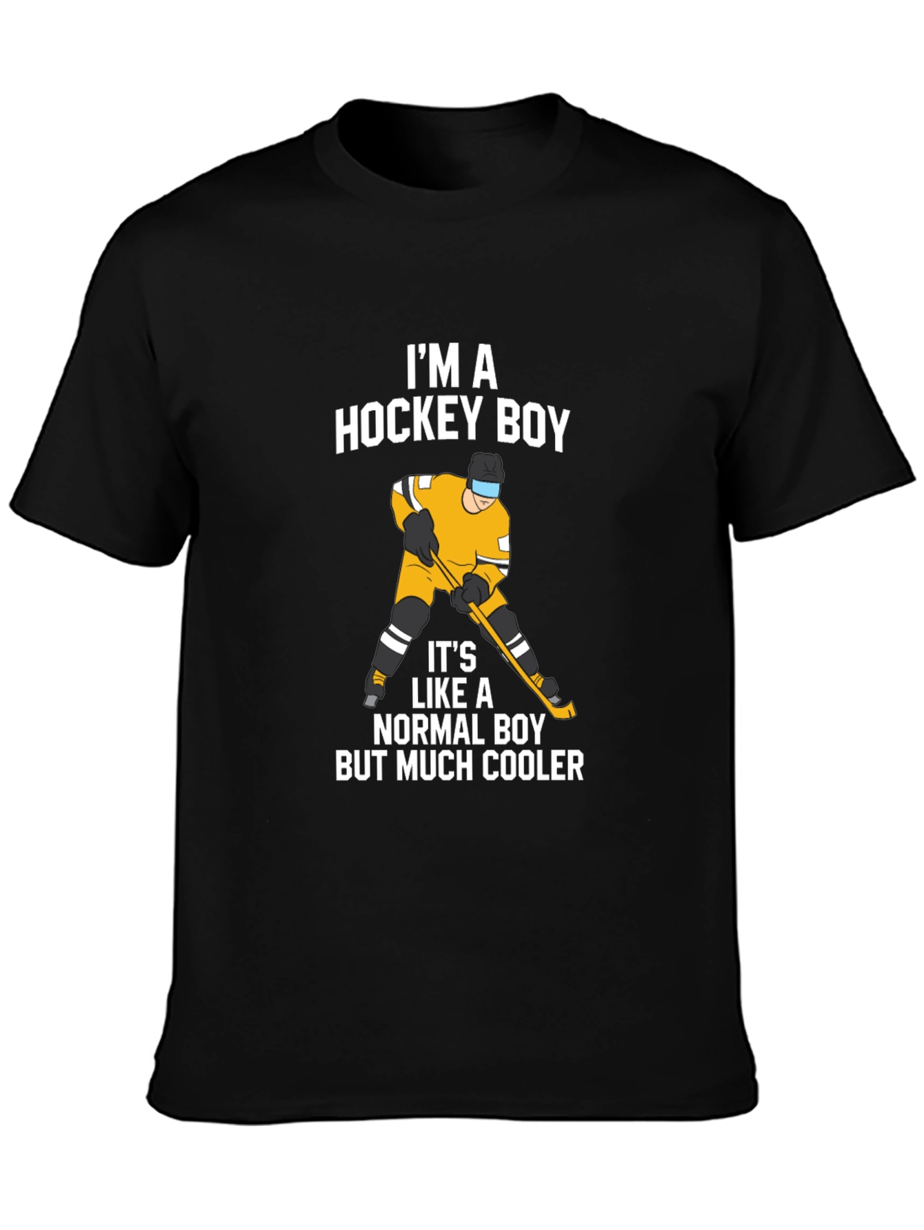Im A Hockey Boy T-Shirt - Black Cotton Tee