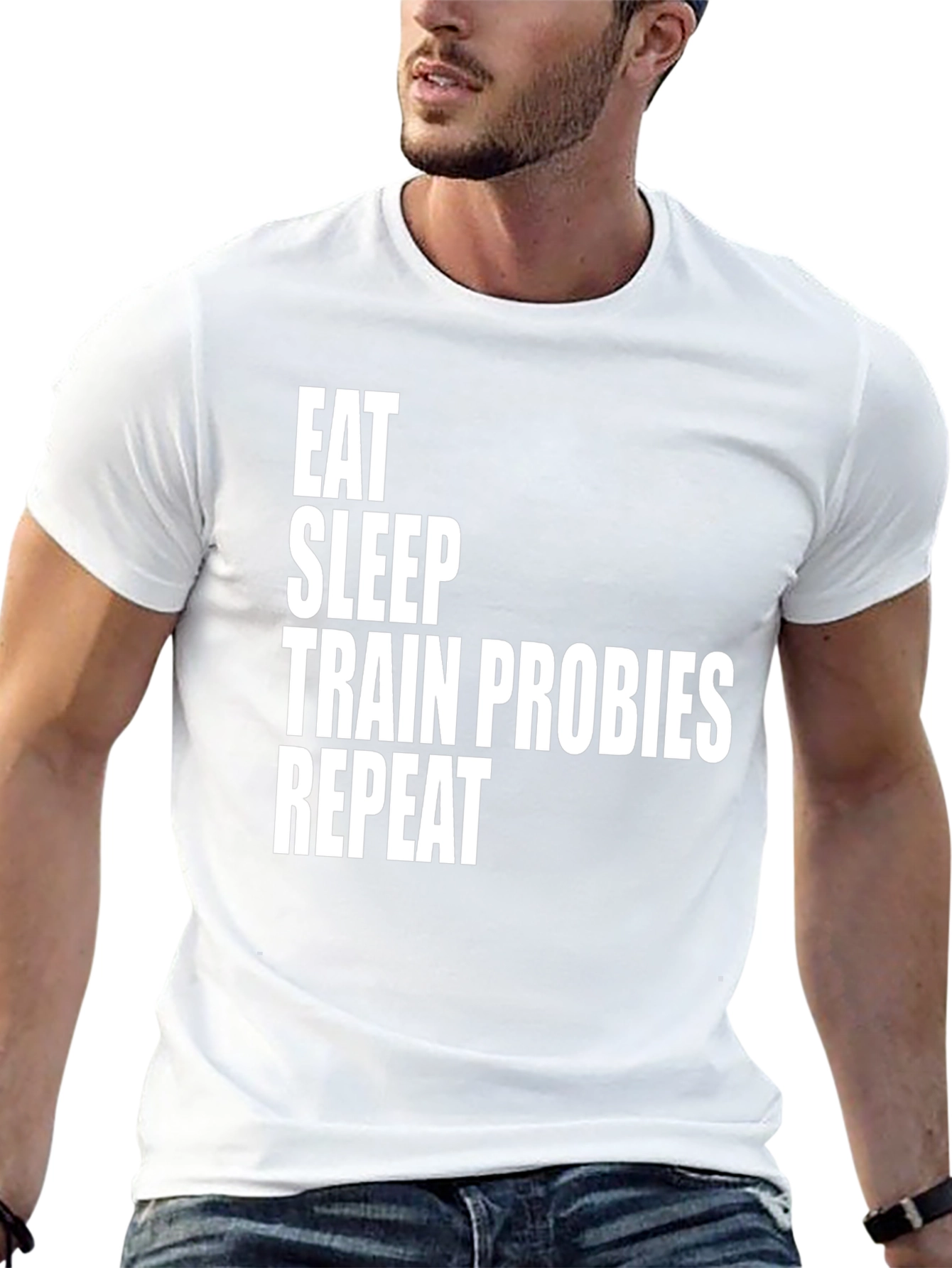 Eat Sleep Train Probies Repeat Graphic Tee