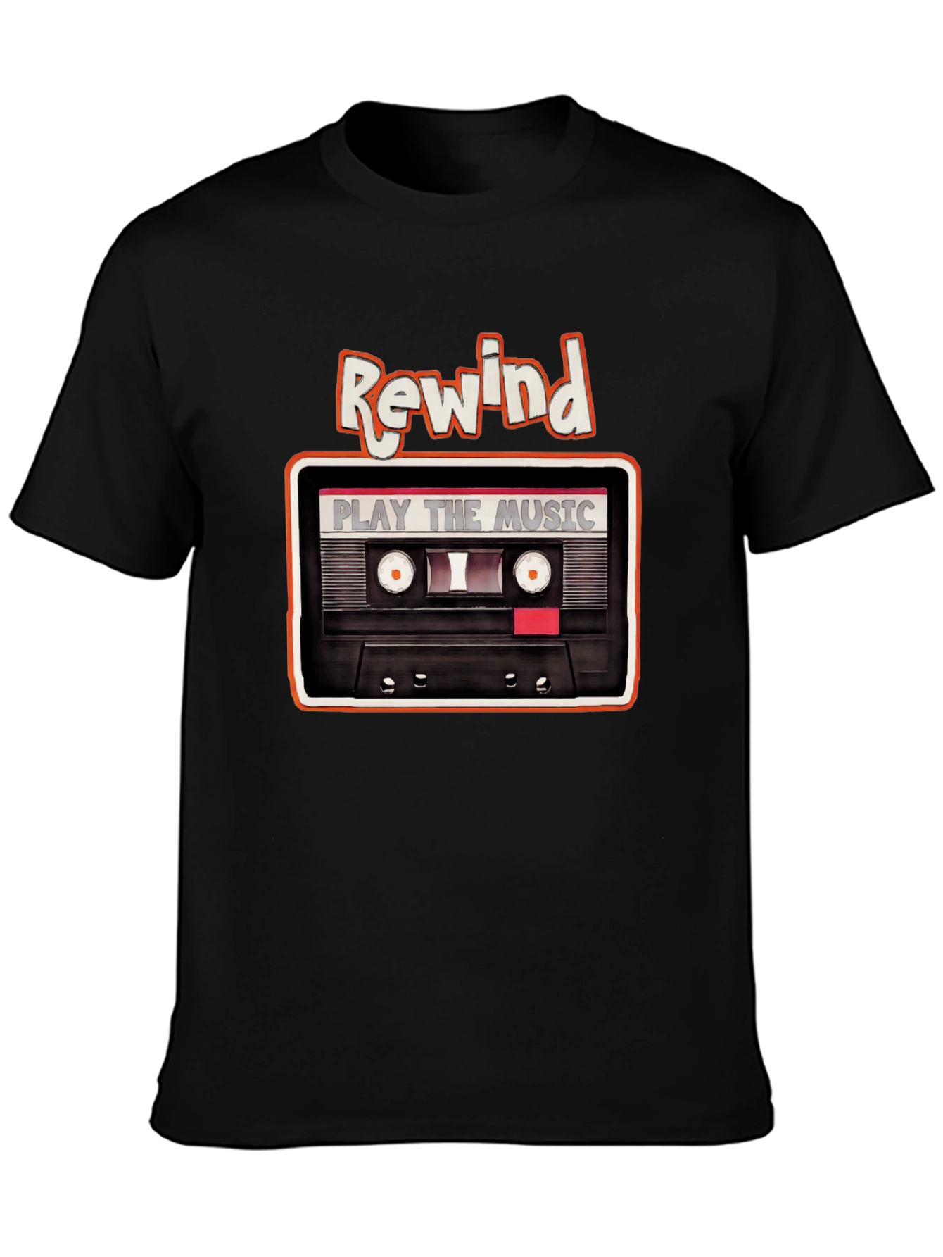 Rewind Cassette Tape Music Lover Graphic Tee